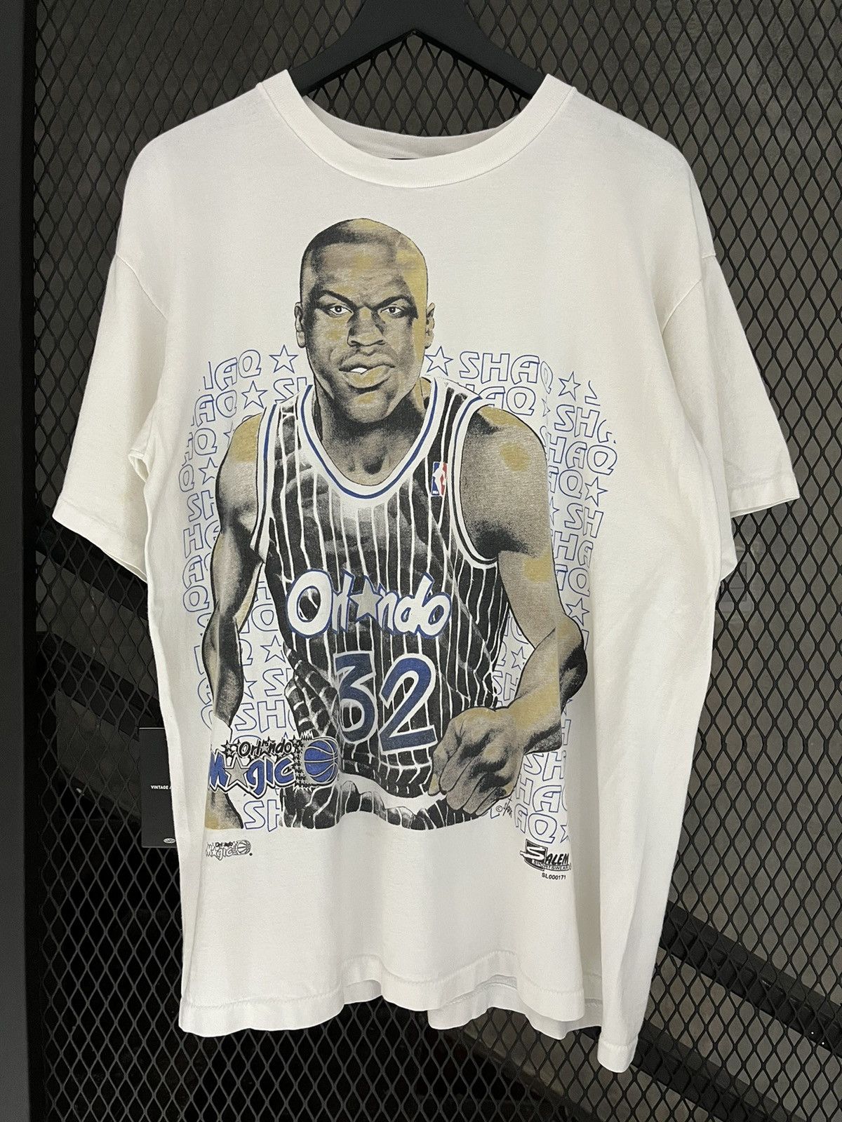 image of NBA x Vintage 1990S Shaquille O’Neal Orlando Magic Salem Promo Tee in White, Men's (Size XL)