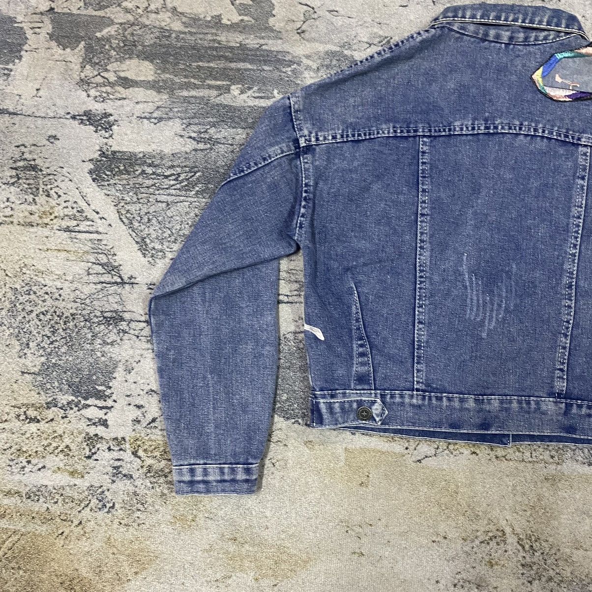 Sandro Gcw23🔥Sandro Butterfly PatchWork Light Washed Denim Jacket Size M / US 6-8 / IT 42-44 - 15 Thumbnail