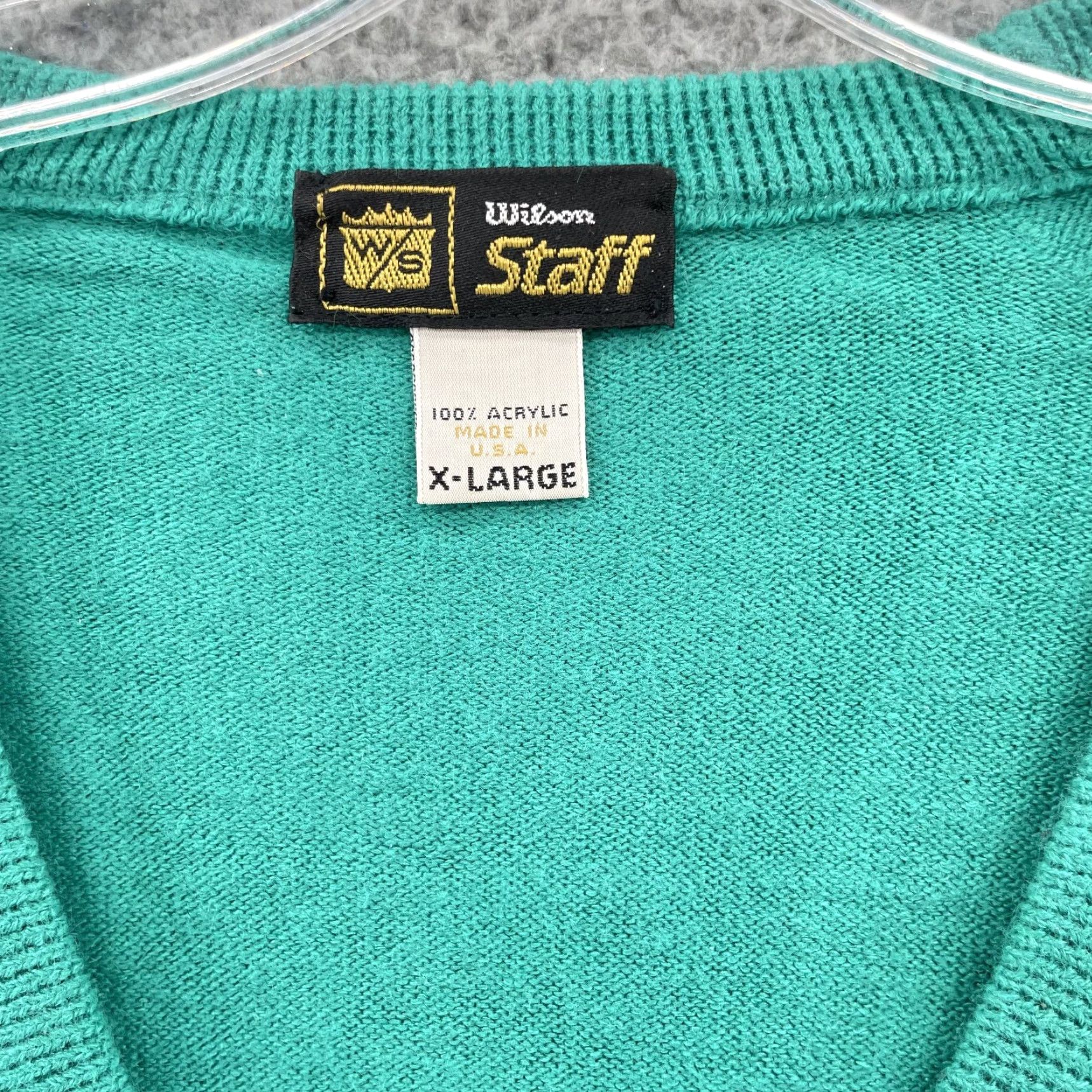 Wilson VTG Wilson Staff Golf Sweater Mens XL Turquoise Illinois Country Club Preppy USA Size US XL / EU 56 / 4 - 3 Thumbnail
