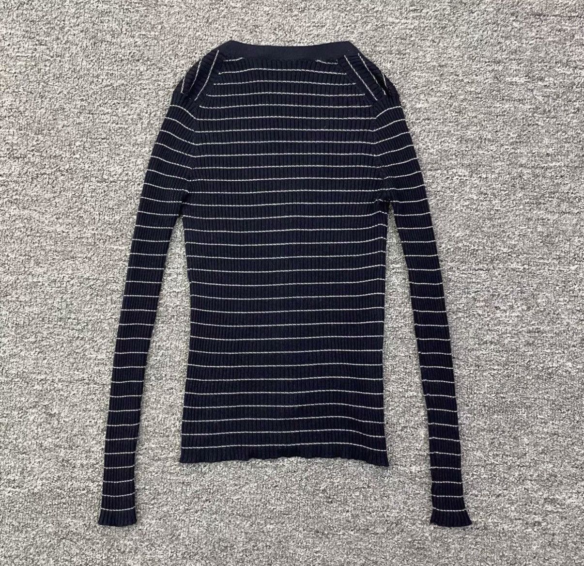 Dior Dior Fine Stripe Bee Embroidered Knit Cardigan K12 Size XS / US 0-2 / IT 36-38 - 2 Thumbnail