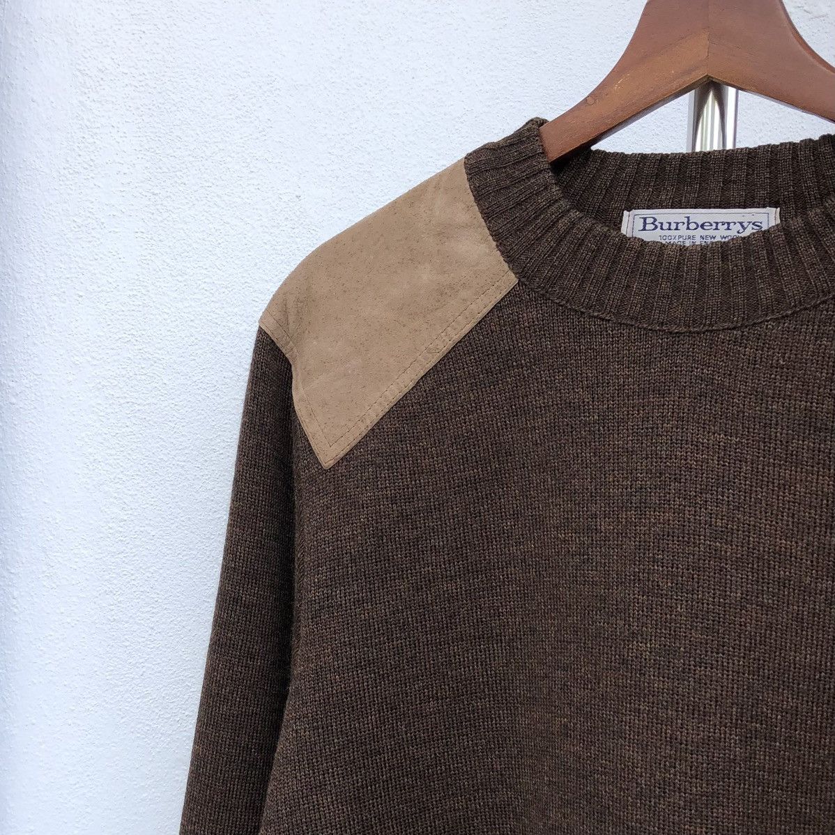 Burberry Vintage Burberrys Suede Elbow Patches 100% Pure New Wool Size US M / EU 48-50 / 2 - 10 Thumbnail