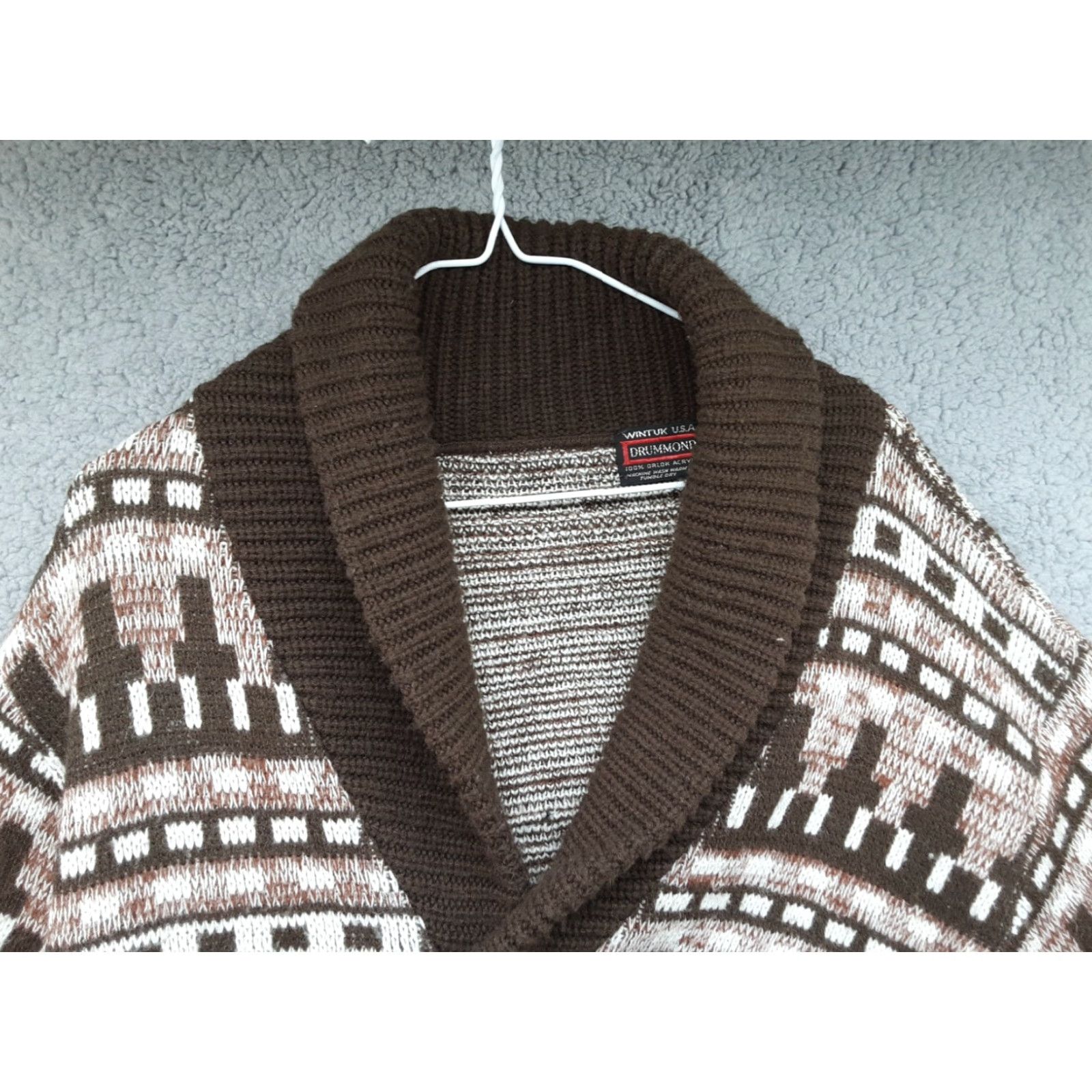 Vintage VINTAGE Drummond Wintuk Button Up Sweater Knit Shirt Ivory Large Cable Knit Womens Button Up Jacket Size L / US 10 / IT 46 - 2 Thumbnail