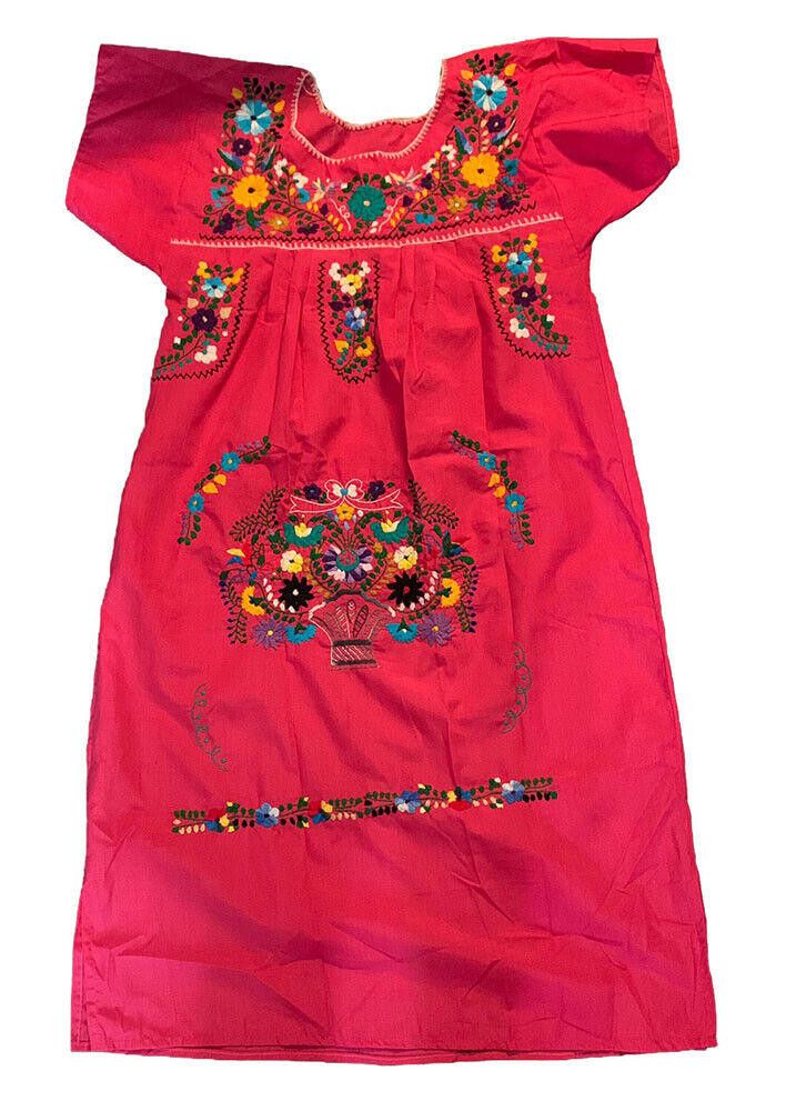 Designer Pre Owned Pink Embroidered Floral Hand Made Dress XL Size XL / US 12-14 / IT 48-50 - 2 Thumbnail