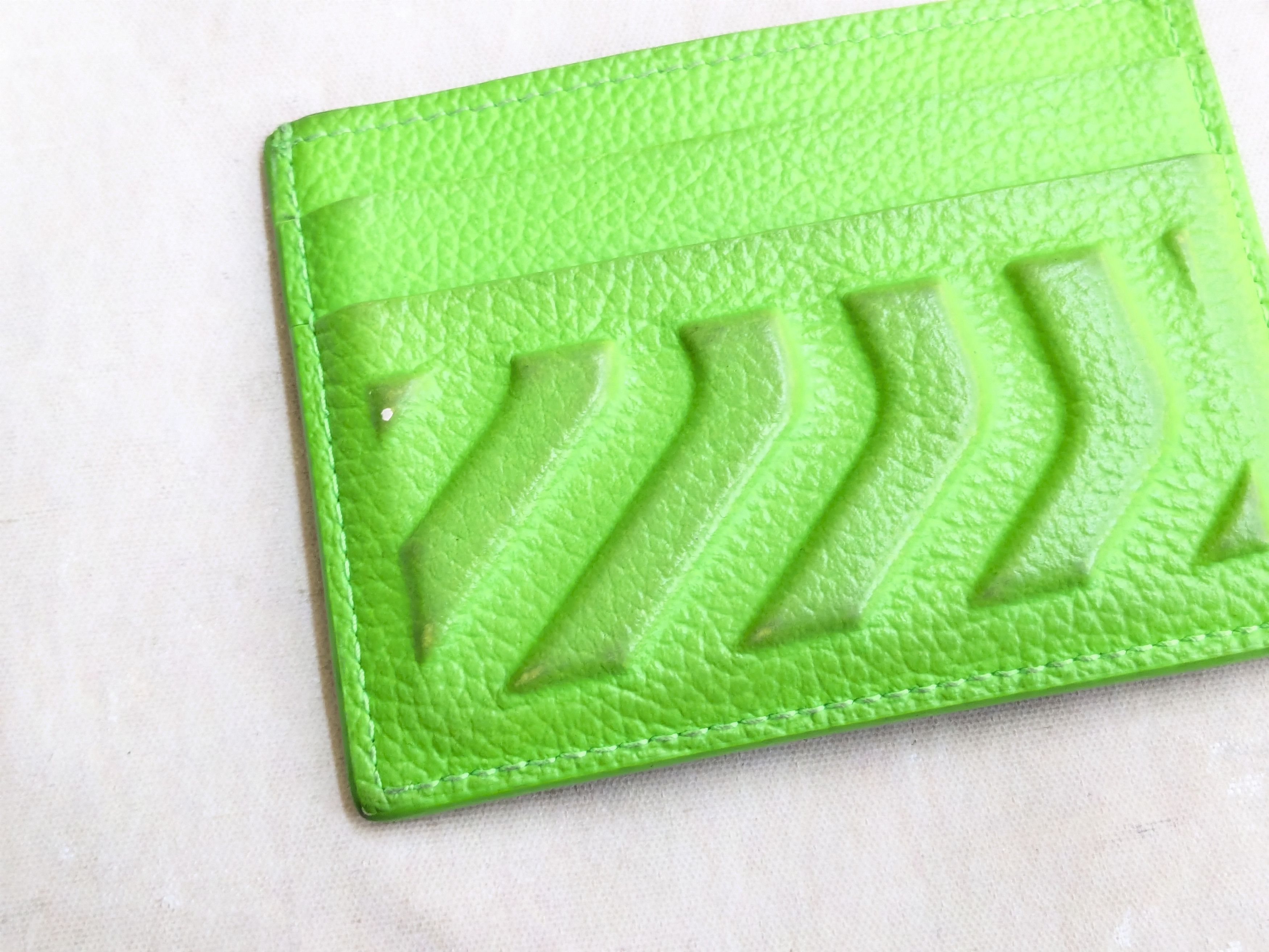 Balenciaga Balenciaga Cardholder Wallet Neon Green Black Size ONE SIZE - 3 Thumbnail