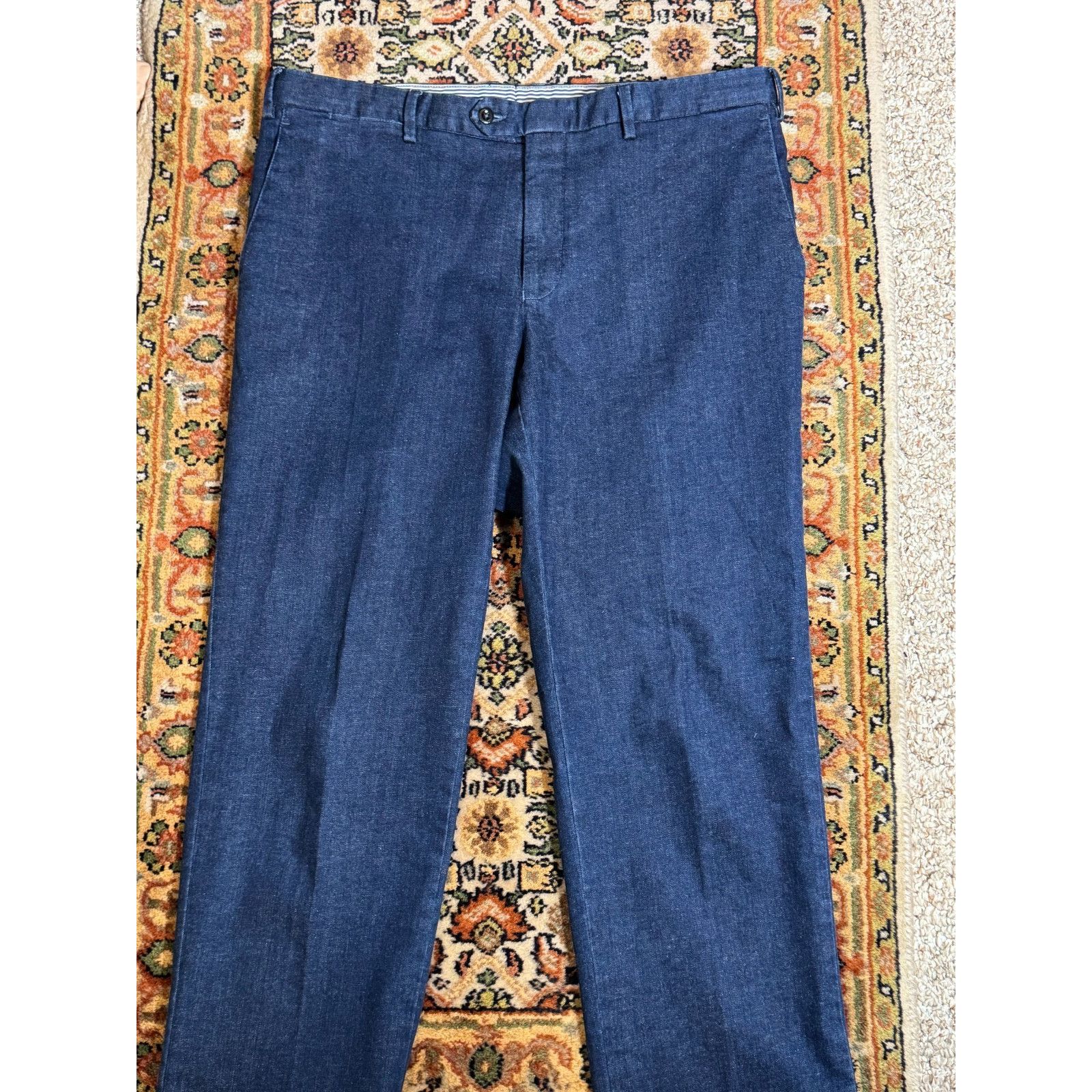 Rubinacci Rubinacci Napoli Denim Indigo Trousers Pants 56IT 37 x31.5 Size US 37 - 3 Thumbnail