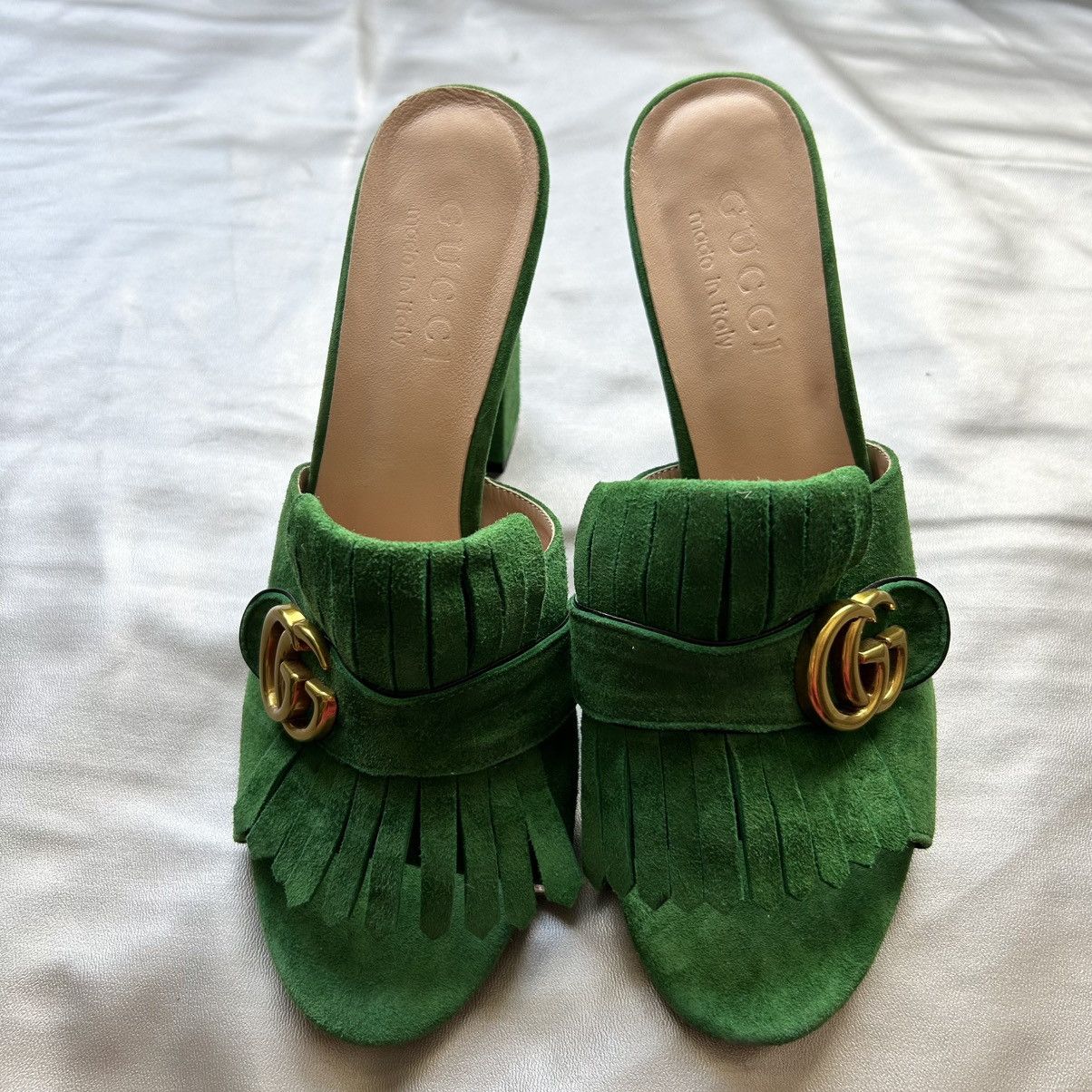 Gucci Gucci green suede mules. Does not come with box. Size US 12 / IT 42 - 2 Thumbnail