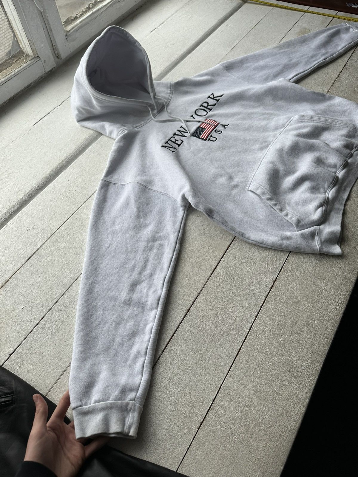 Vintage 🚨CRAZY USA FLAG NEW YORK DISTRESSED PAINTED STATE Size US XL / EU 56 / 4 - 2 Thumbnail