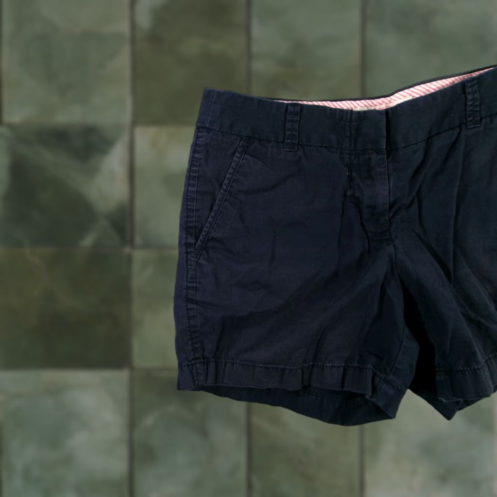 J.Crew J.CREW Chino Shorts Womens 4 Navy Cotton Casual Mid Rise Everyday Size 27" / US 4 / IT 40 - 1 Thumbnail