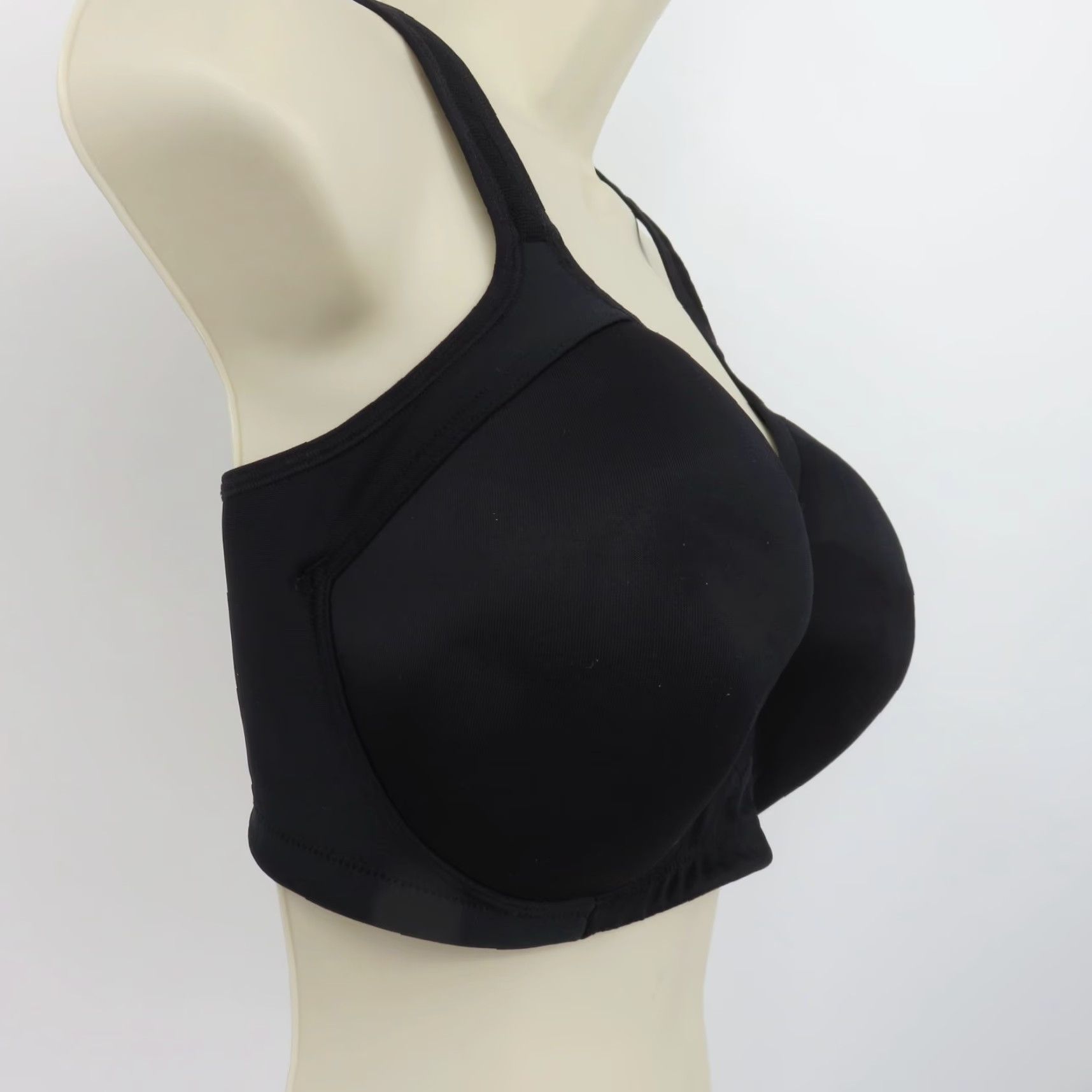 Vintage Vanity Fair Sport Bra 38D Black Wireless Lined Full Figure 71500 Women Size ONE SIZE - 3 Thumbnail