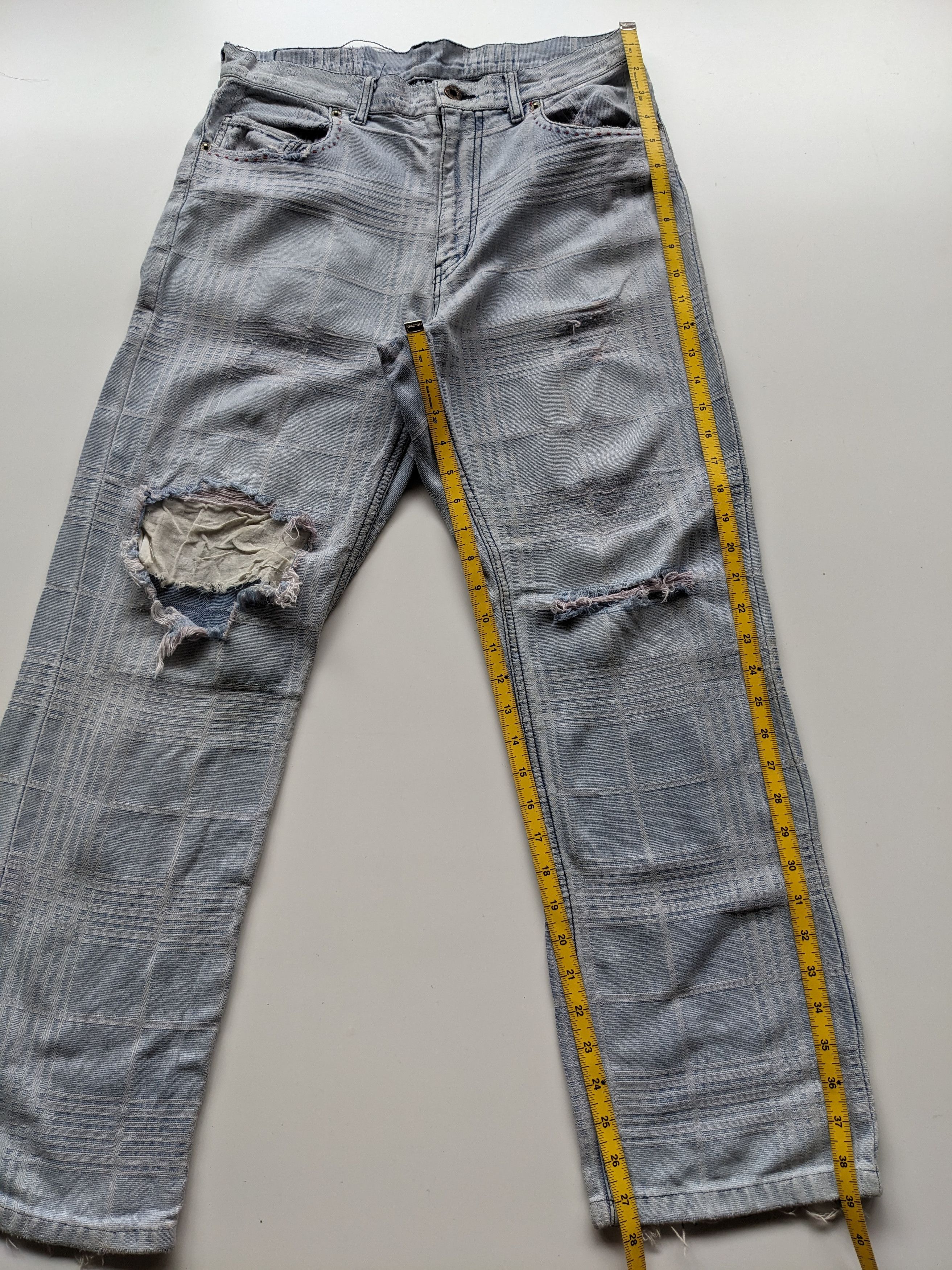 PPFM PPFM plaid distressed jeans Size US 30 / EU 46 - 7 Thumbnail