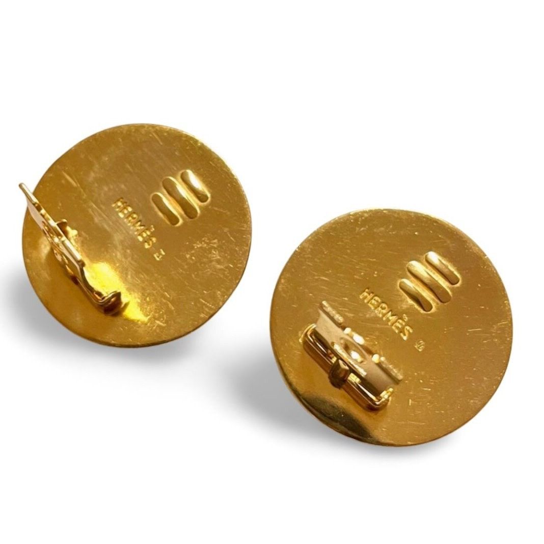 Hermes Vintage Hermes flower enamel yellow round earrings Size ONE SIZE - 5 Thumbnail