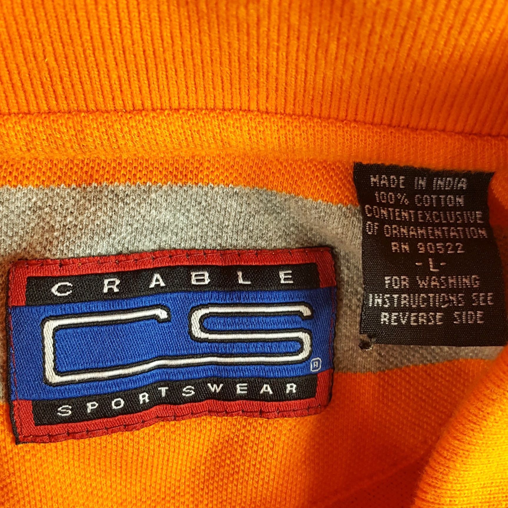 Vintage VINTAGE Crable Sportswear Tennessee Vols Collared Polo Shirt Adult Large Orange Striped Football 90s Mens Size US L / EU 52-54 / 3 - 6 Thumbnail