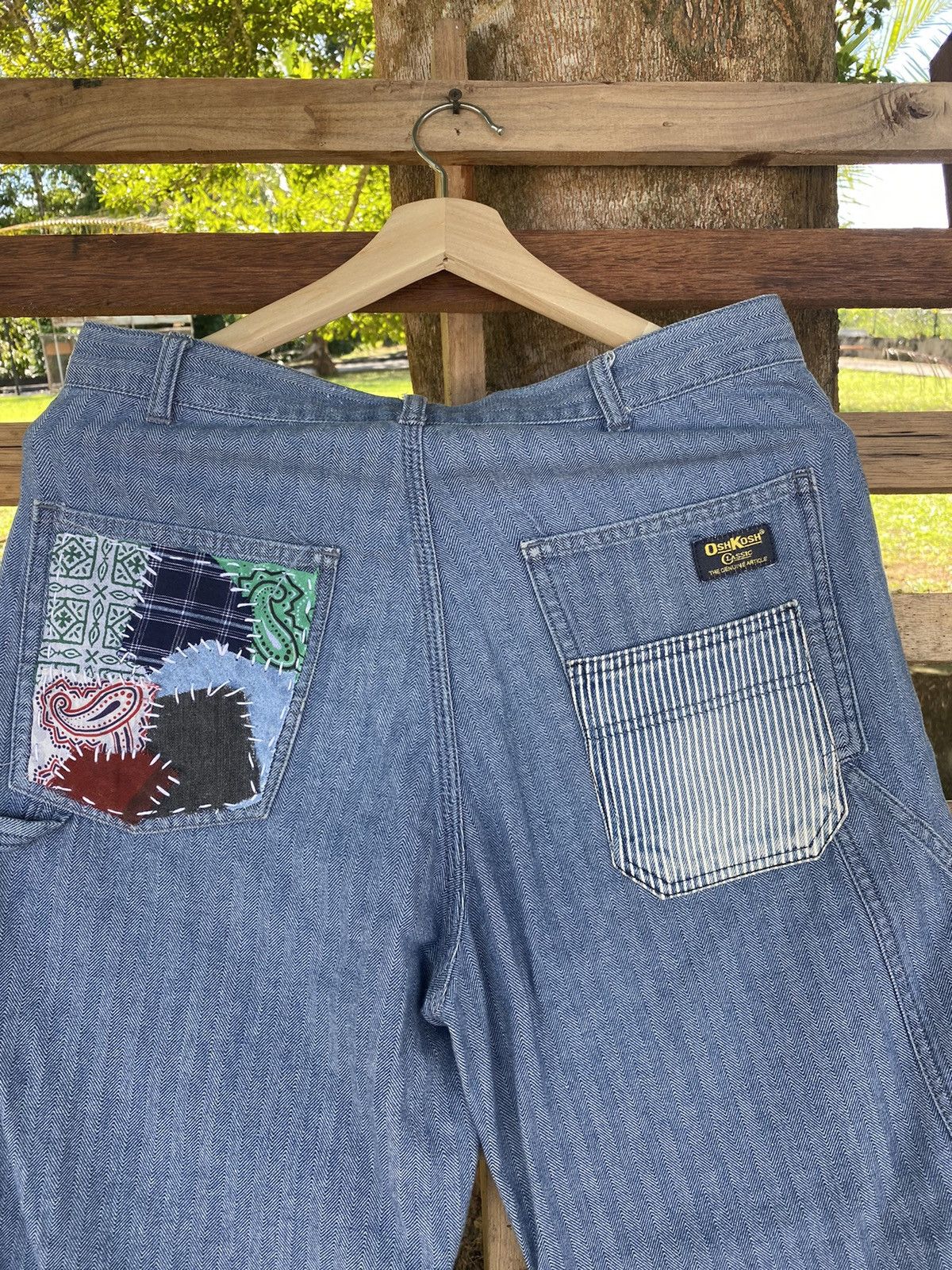 Japanese Brand Vintage Patchwork Oshkosh Carpenter Reworked Pants Size US 33 - 9 Thumbnail