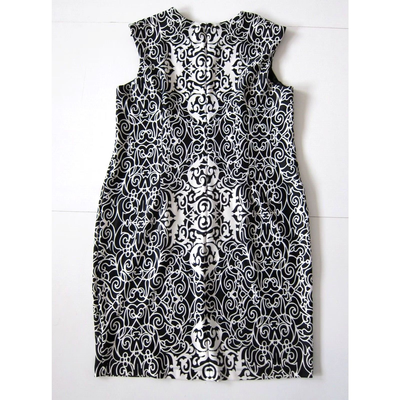 Vintage VINTAGE R&K Black White Floral Paisley Sleeveless Shift Sheath A-Line Tunic Dress 18W Size XXL / US 16-18 / IT 52-54 - 2 Thumbnail