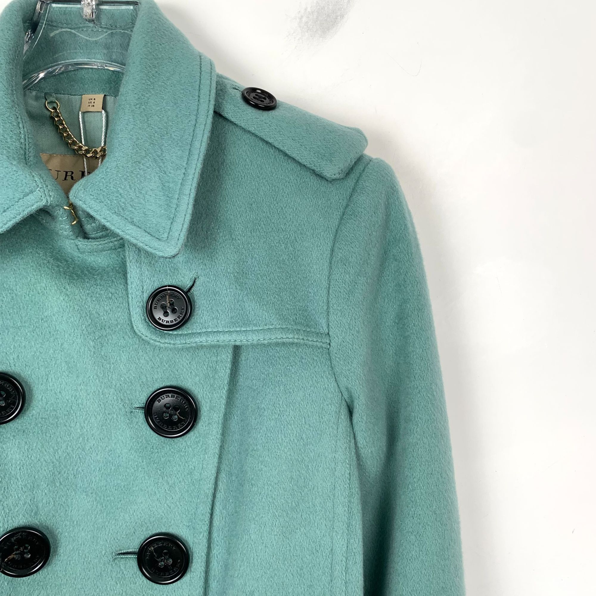 Burberry Burberry Green Cashmere Belted Coat (Size 38) Size XS / US 0-2 / IT 36-38 - 7 Thumbnail