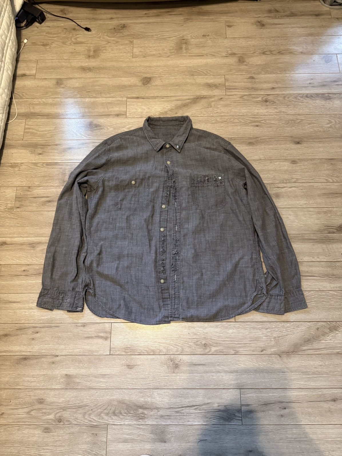 Southpole custom distressed button up Size US XL / EU 56 / 4 - 1 Thumbnail