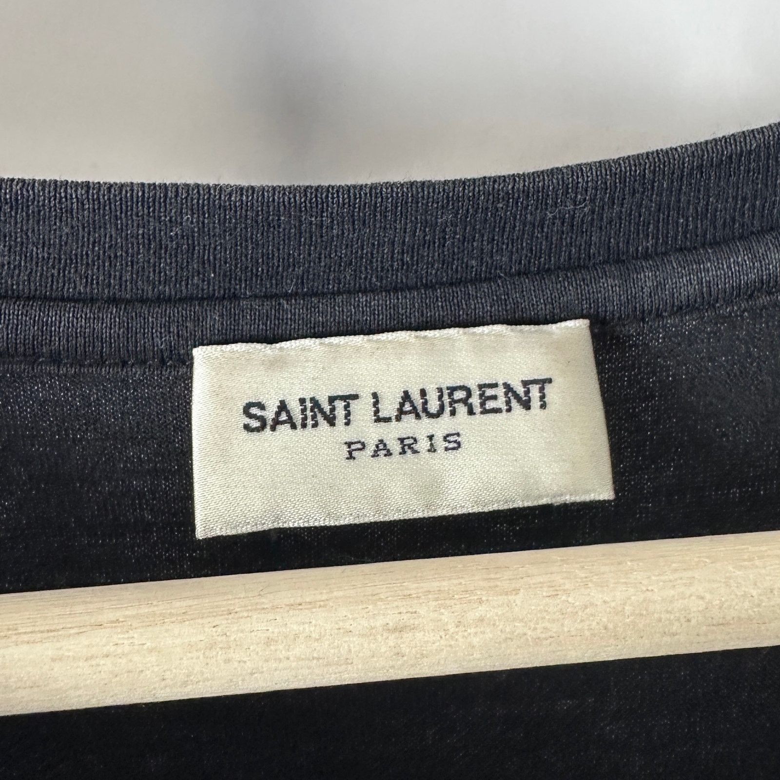 Saint Laurent Paris Black Text Tee Size US L / EU 52-54 / 3 - 5 Thumbnail