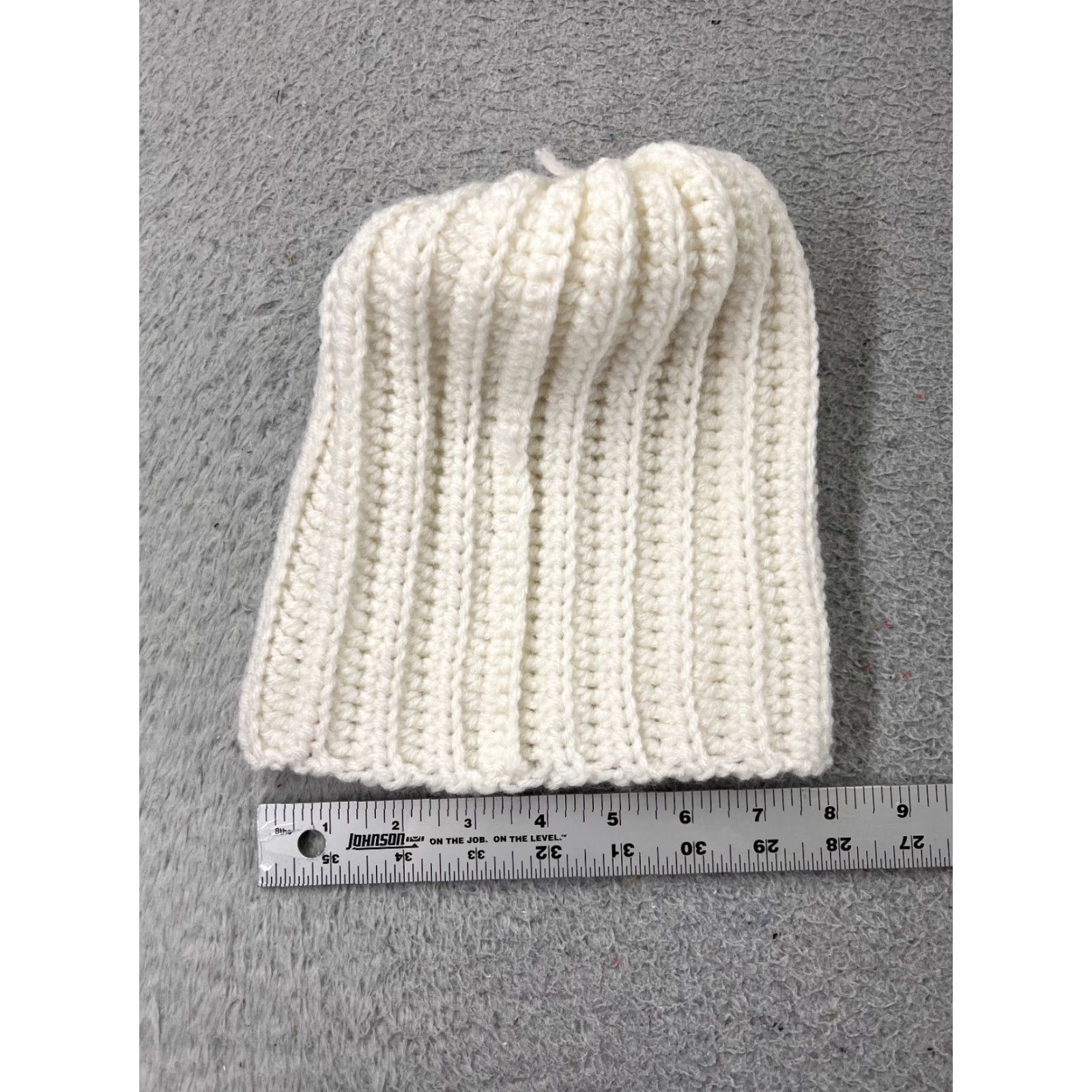 Vintage Handmade Beanie Toque Womens One Size White Knit Acrylic Bow Winter Snow Beanie Womens One Size White Knit Acrylic Bow Winter Snow Size ONE SIZE - 5 Thumbnail