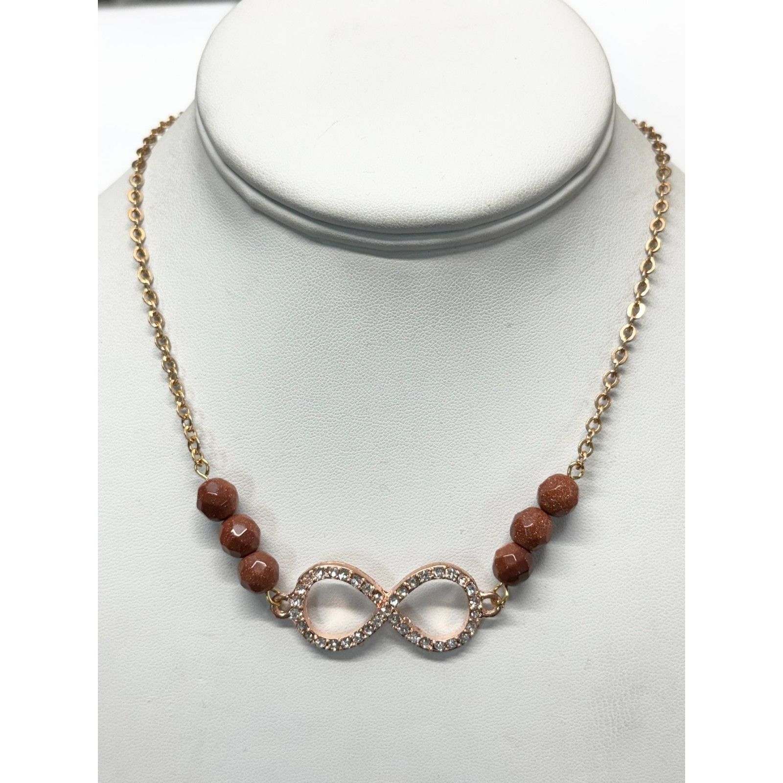 Vintage Vintage rhinestone infinity sign sandstone semi precious bea Size ONE SIZE - 2 Thumbnail