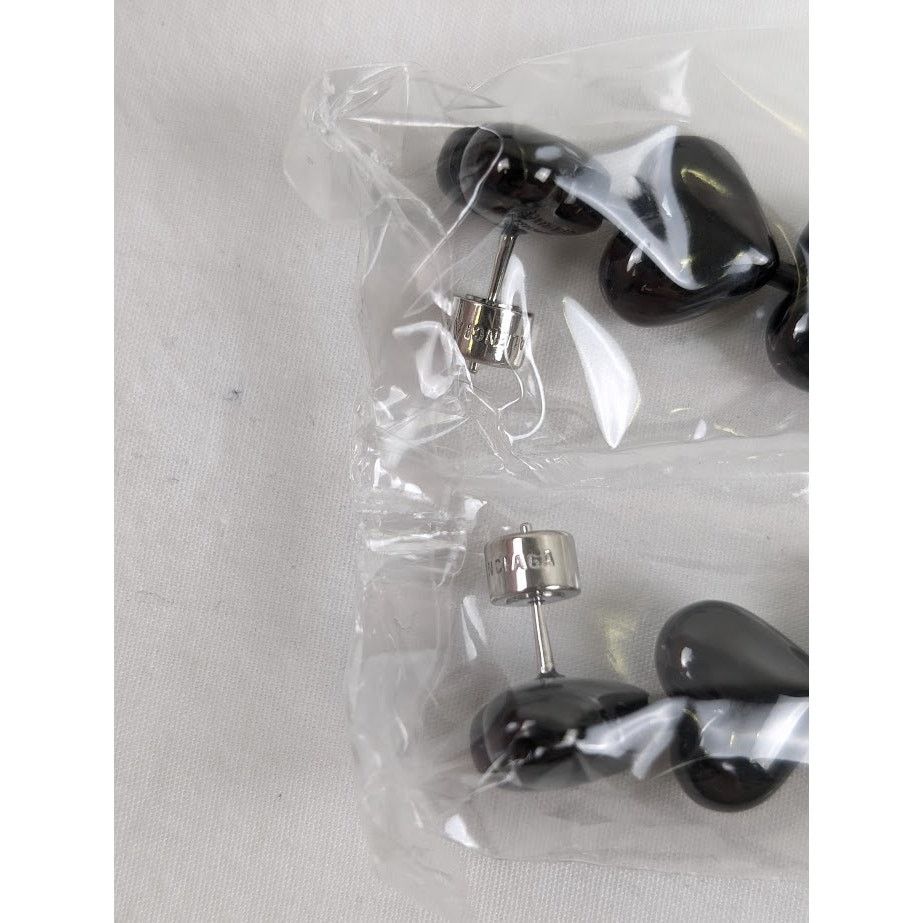 Balenciaga o1rshd1 Q:2 / Size: OS / Heart Earrings in Black Size ONE SIZE - 5 Thumbnail