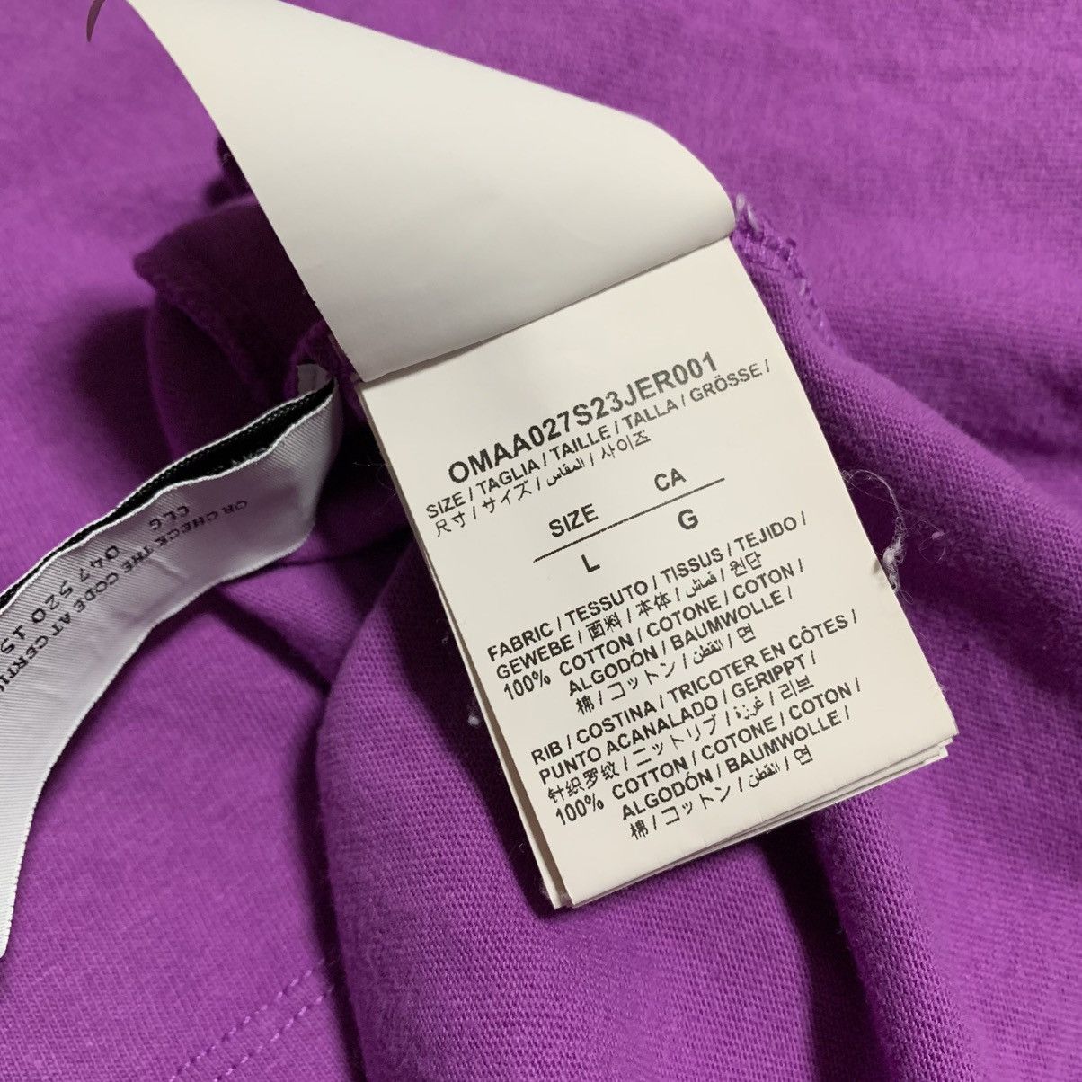 Off-White Off White Large Diag Tab Purple Tee Virgil Abloh Size US L / EU 52-54 / 3 - 6 Thumbnail