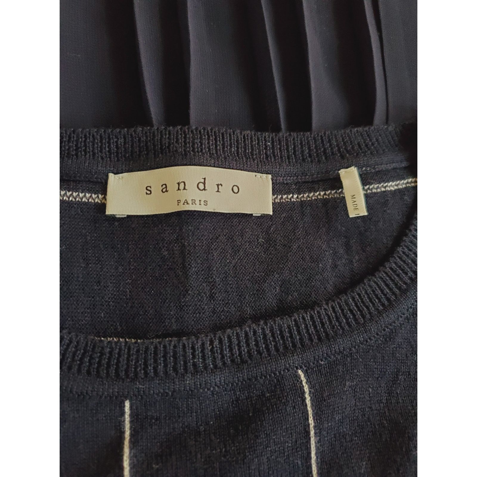 Sandro Sandro Blue Knit Sheer Back Pullover Crew Neck Sweater M Size M / US 6-8 / IT 42-44 - 4 Thumbnail