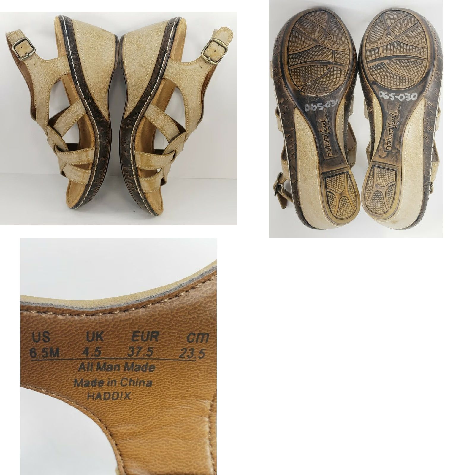 Naturalizer Natural Soul Naturalizer Haddix Women's Brown Wedge Sandal Adjustable Buckle Size 6.5M Size US 7 / IT 37 - 8 Thumbnail