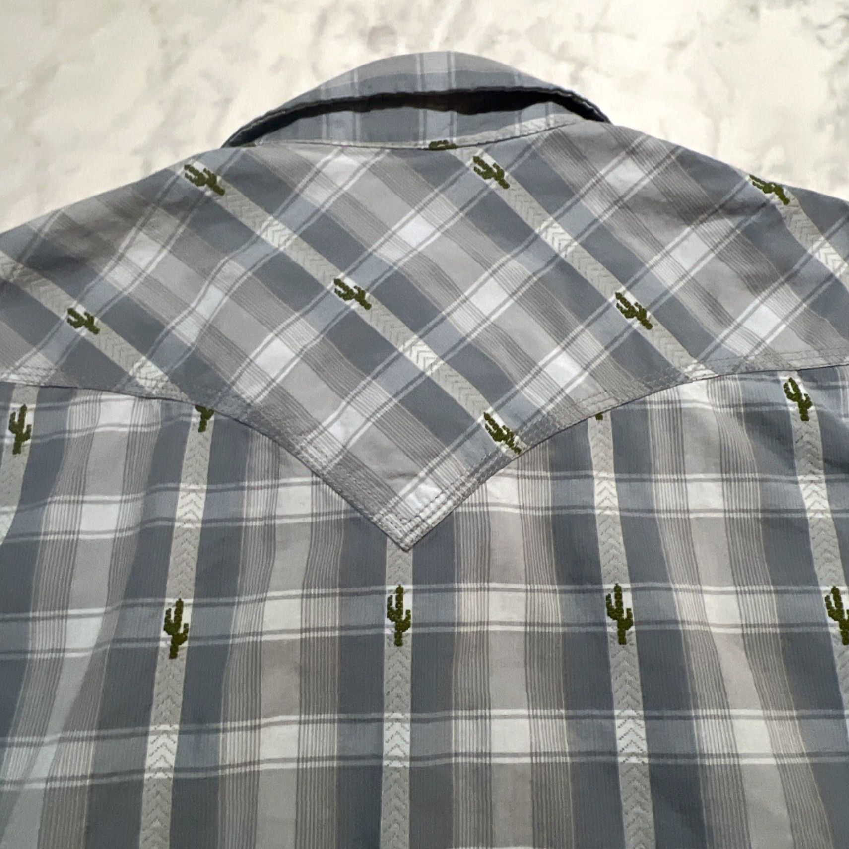 Vintage Moon Shine By Brad Paisley Pearl Snap Western Men’s Large Plaid Cactus Go West Shirt mens Large Blue Cotton Embroidered Western Cactus Go West Shirt Size US L / EU 52-54 / 3 - 7 Thumbnail