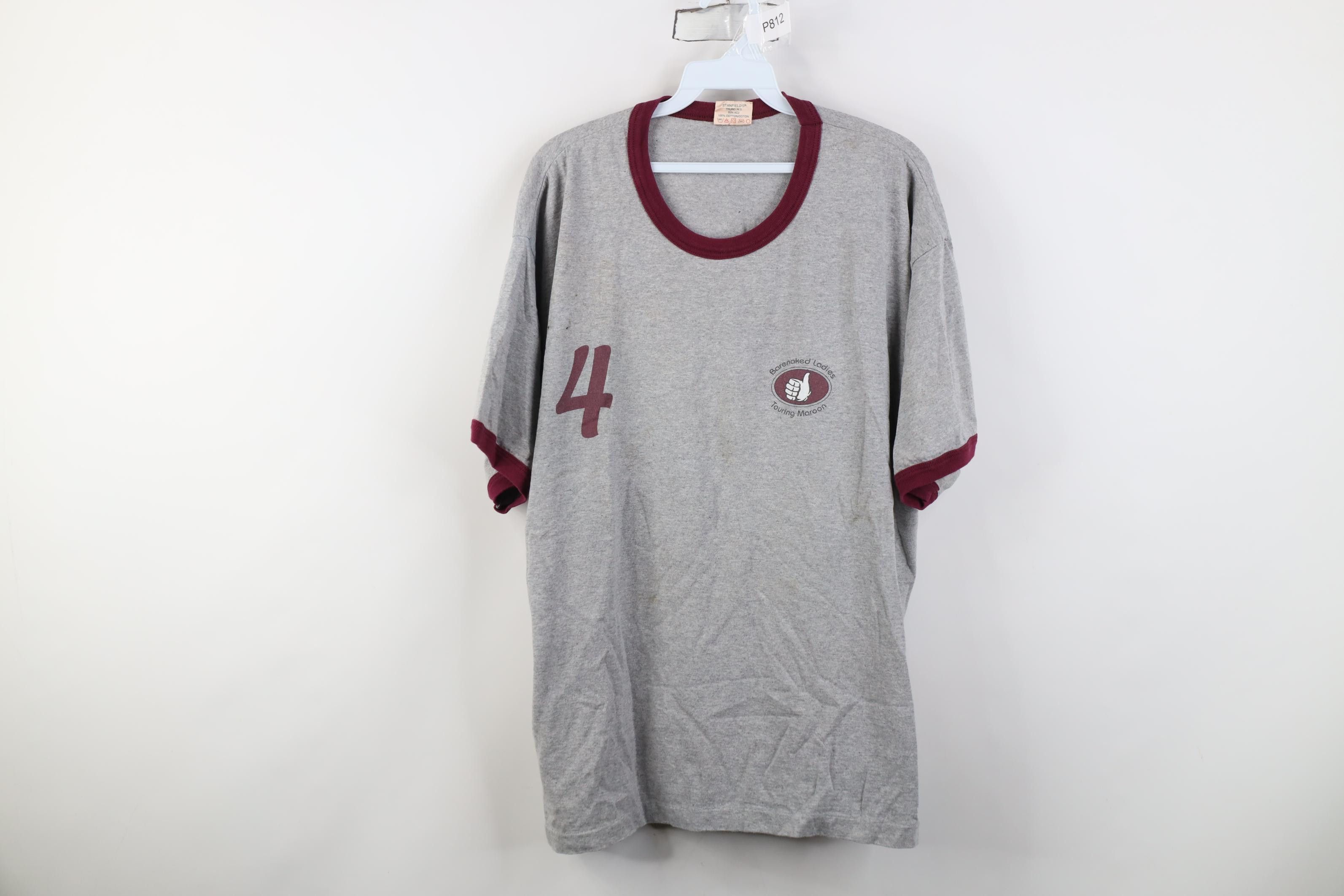 Vintage Vintage Y2K 2000 Maroon Barenaked Ladies Band Ringer T-Shirt Size US XL / EU 56 / 4 - 1 Thumbnail