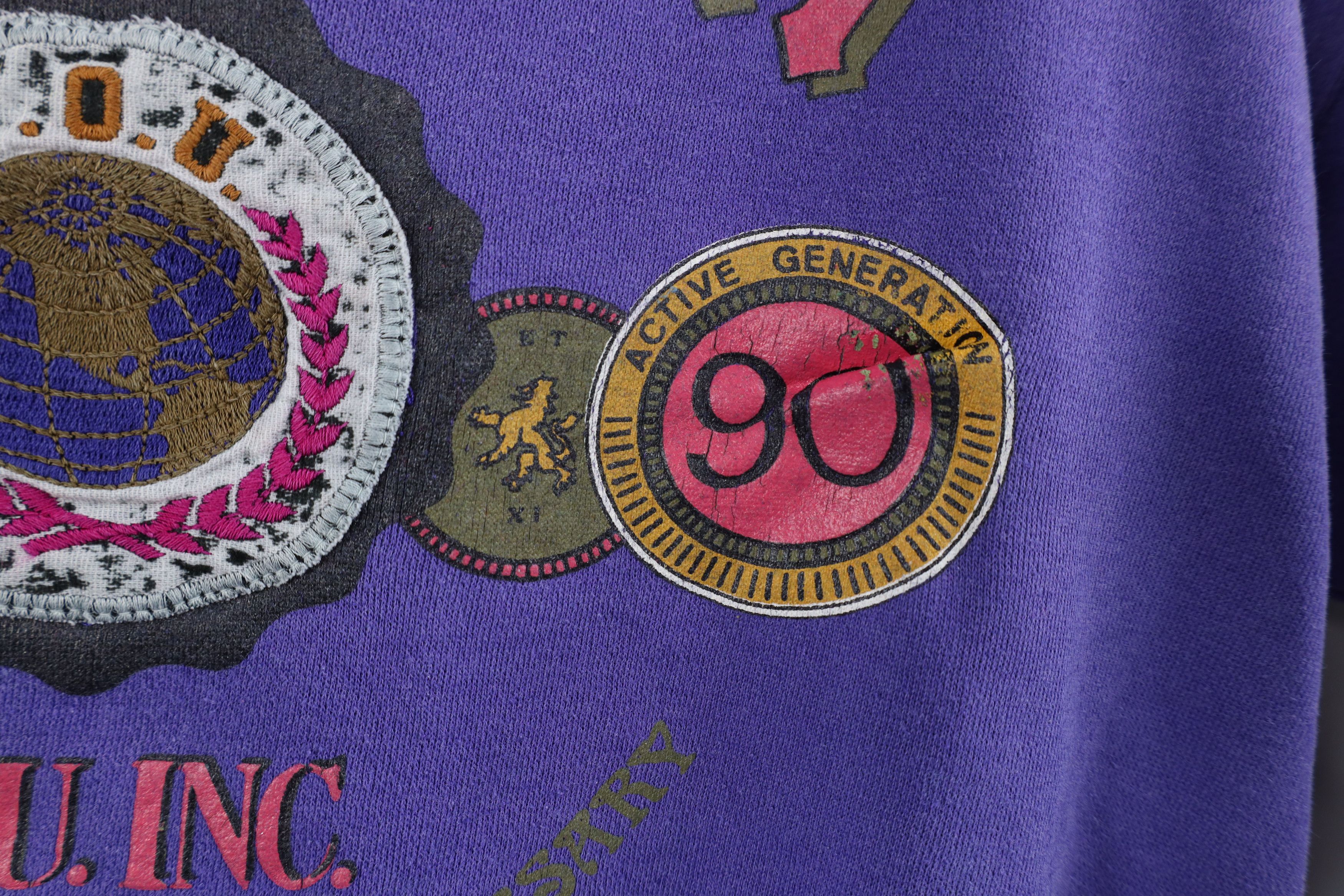 Vintage Vintage 90s IOU Spell Out Football Jersey Sweatshirt Purple Size M / US 6-8 / IT 42-44 - 6 Thumbnail