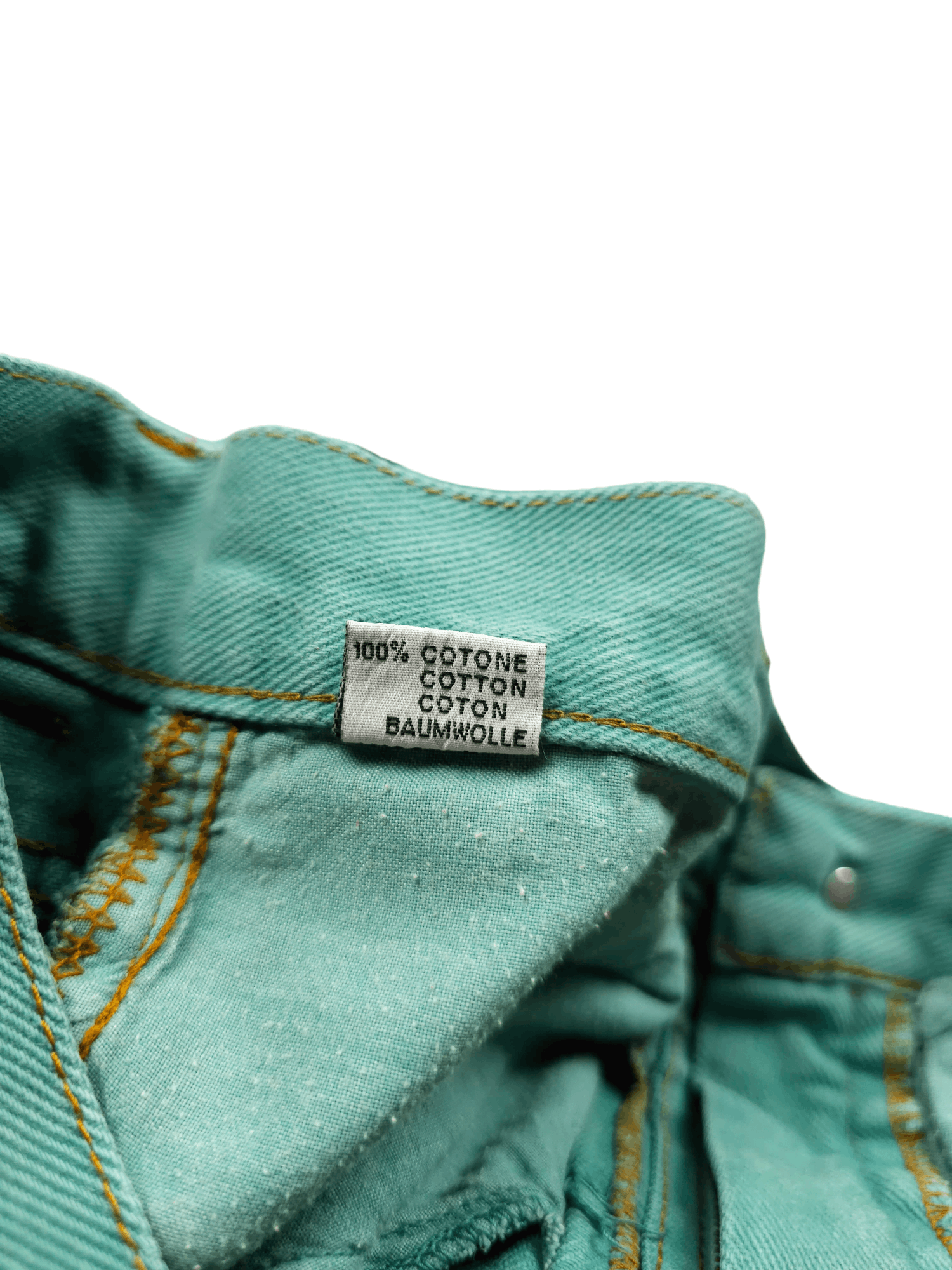 Japanese Brand × Vintage 💎 Size 33/30 Loose Straight Green Blue Denim Jeans Y2K Size US 33 - 13 Thumbnail