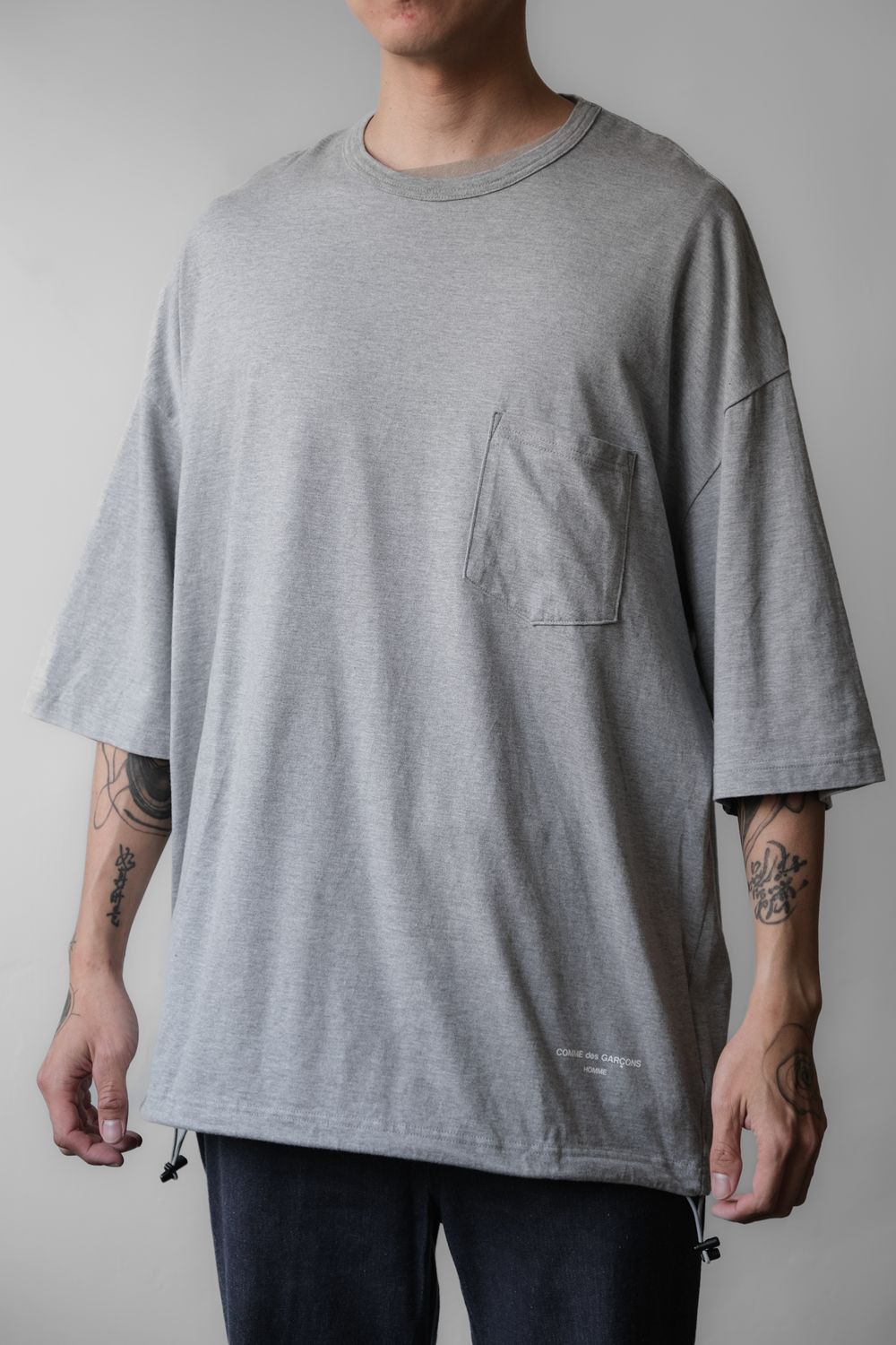 Comme des Garcons Homme Comme Des Garcons Homme Cotton Jersey Pocket T-Shirt Gery Size US L / EU 52-54 / 3 - 1 Thumbnail
