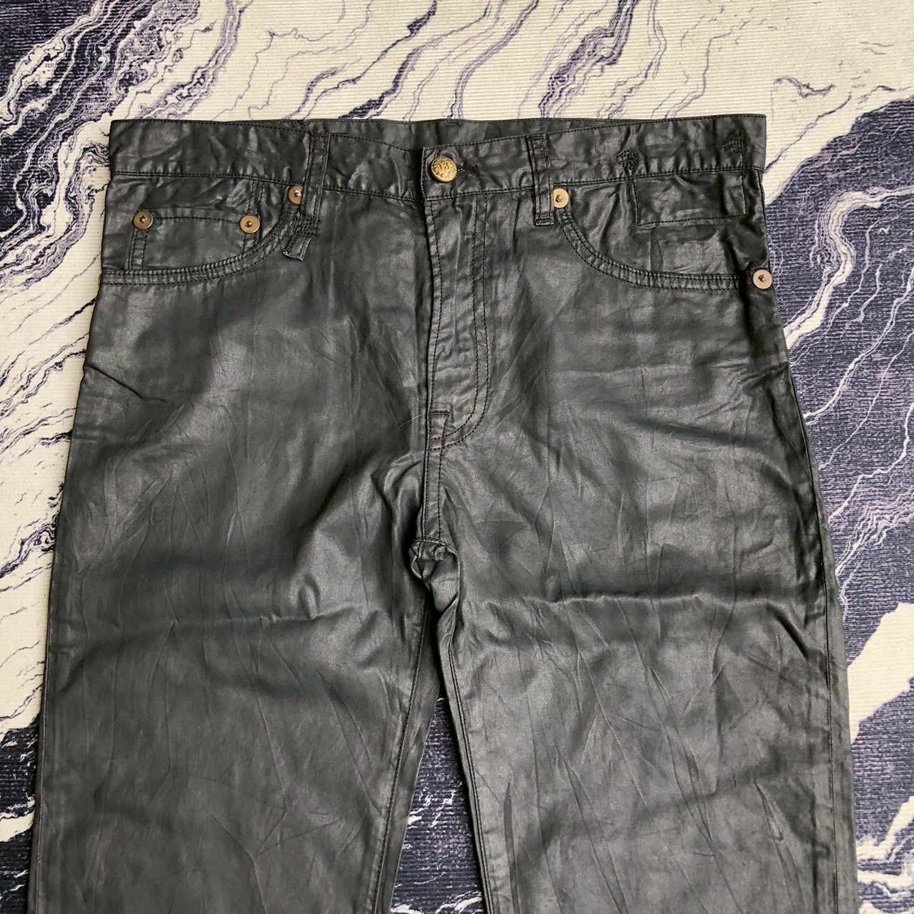 R13 R13 Waxed Droopy Skinny Jeans Made in Italy Size 26/Waist33” Size 33" - 2 Thumbnail