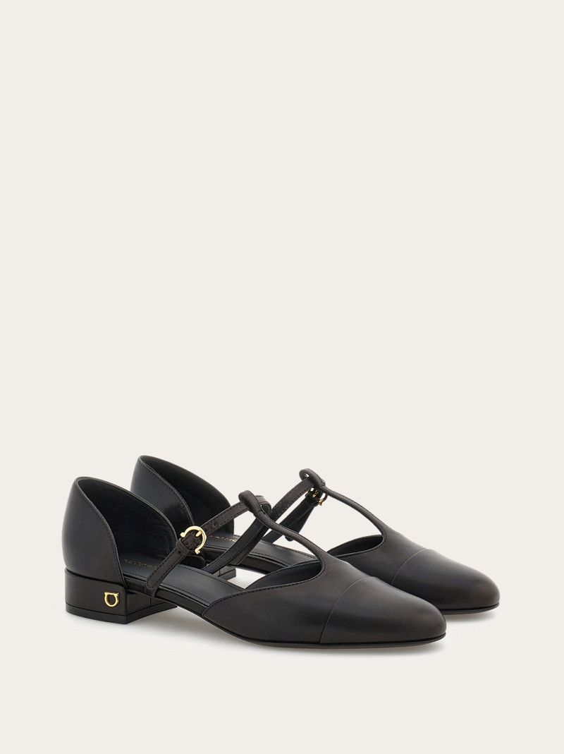 Salvatore Ferragamo o1s1rm1225 T-strap Ballet Pumps in Black Size US 7 / IT 37 - 5 Thumbnail