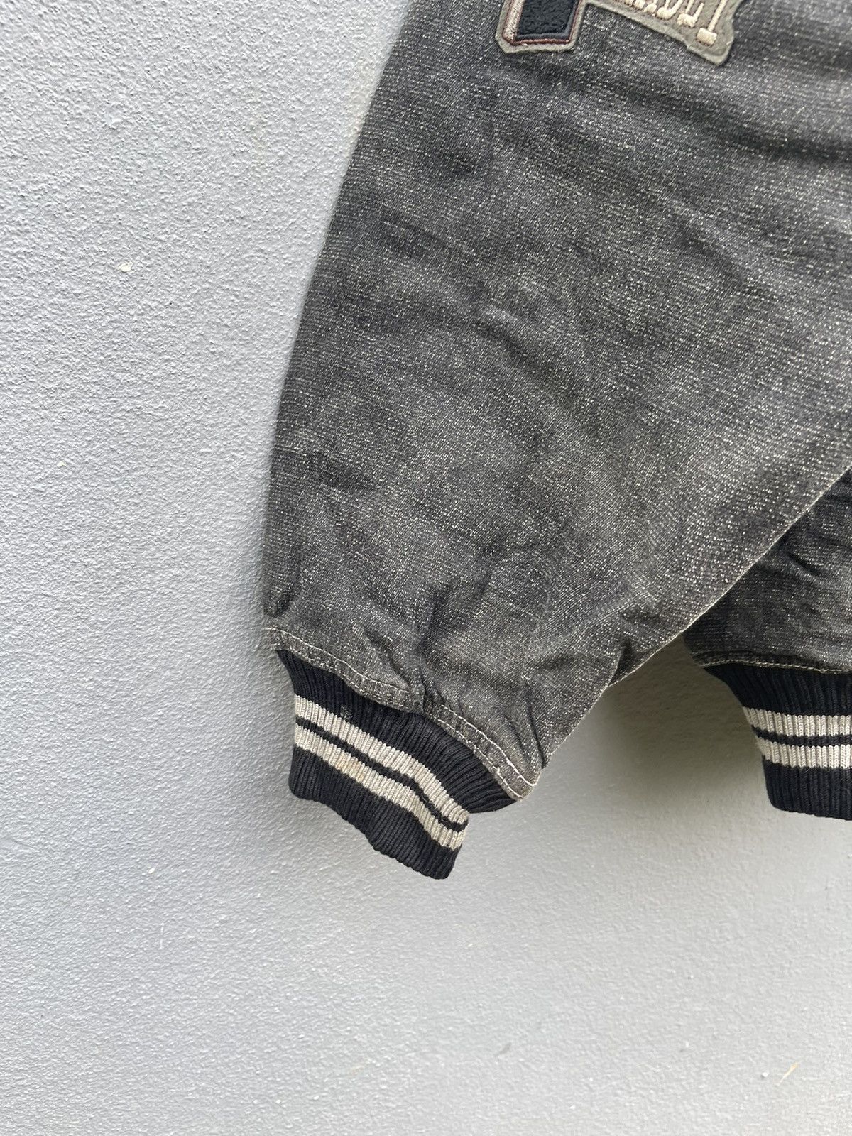 Japanese Brand × Vintage Jean Louis Fradet Vintage Denim Varsity Jacket - Size L Size US L / EU 52-54 / 3 - 8 Thumbnail