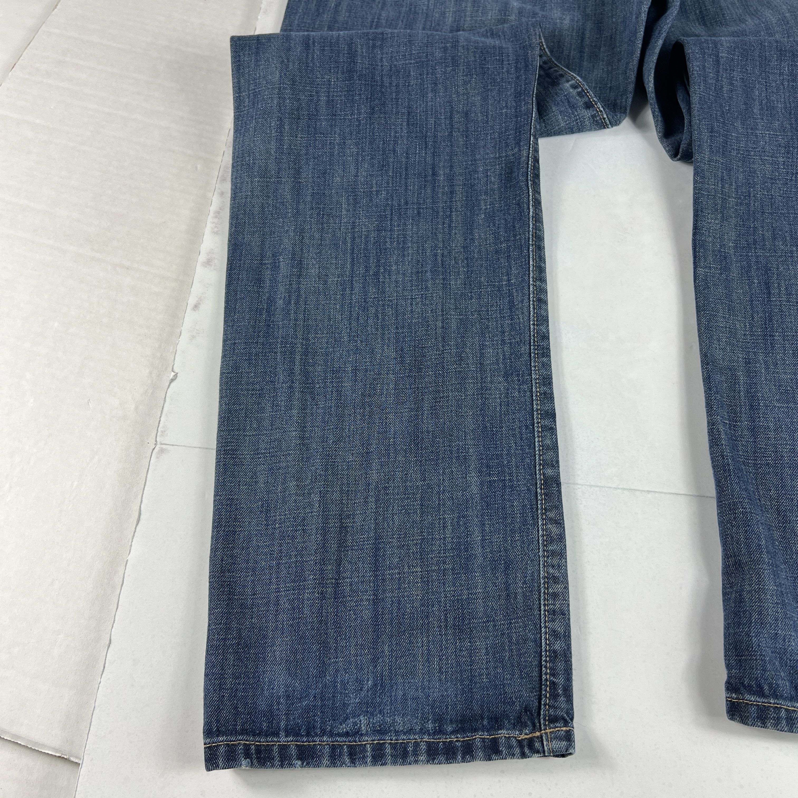 Lucky Brand Lucky Brand Jeans 221 Straight Blue Faded Distressed Denim Size US 33 - 18 Thumbnail