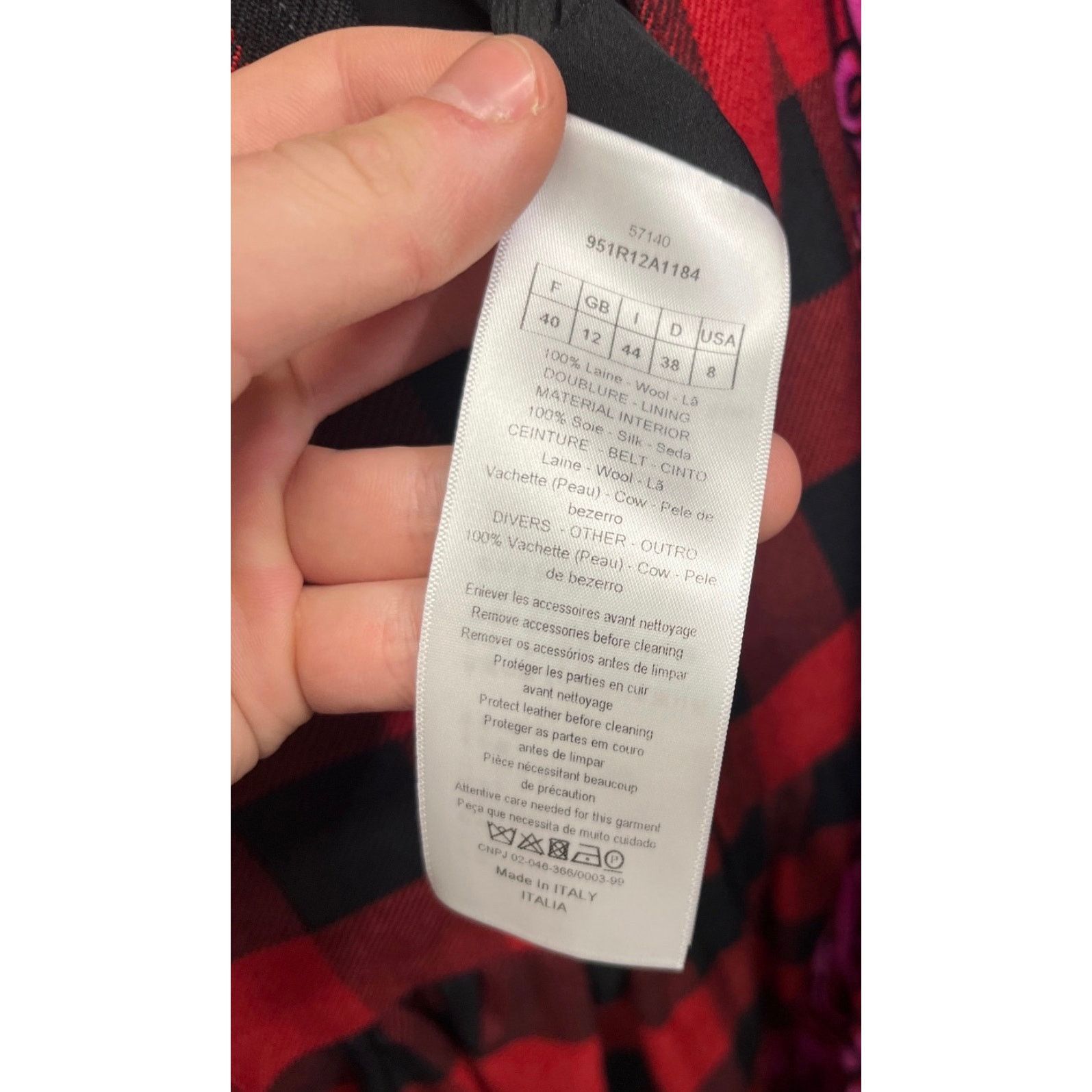Christian Dior Monsieur Christian Dior Red Plaid Wool Dress - Size IT44 Size L / US 10 / IT 46 - 5 Thumbnail