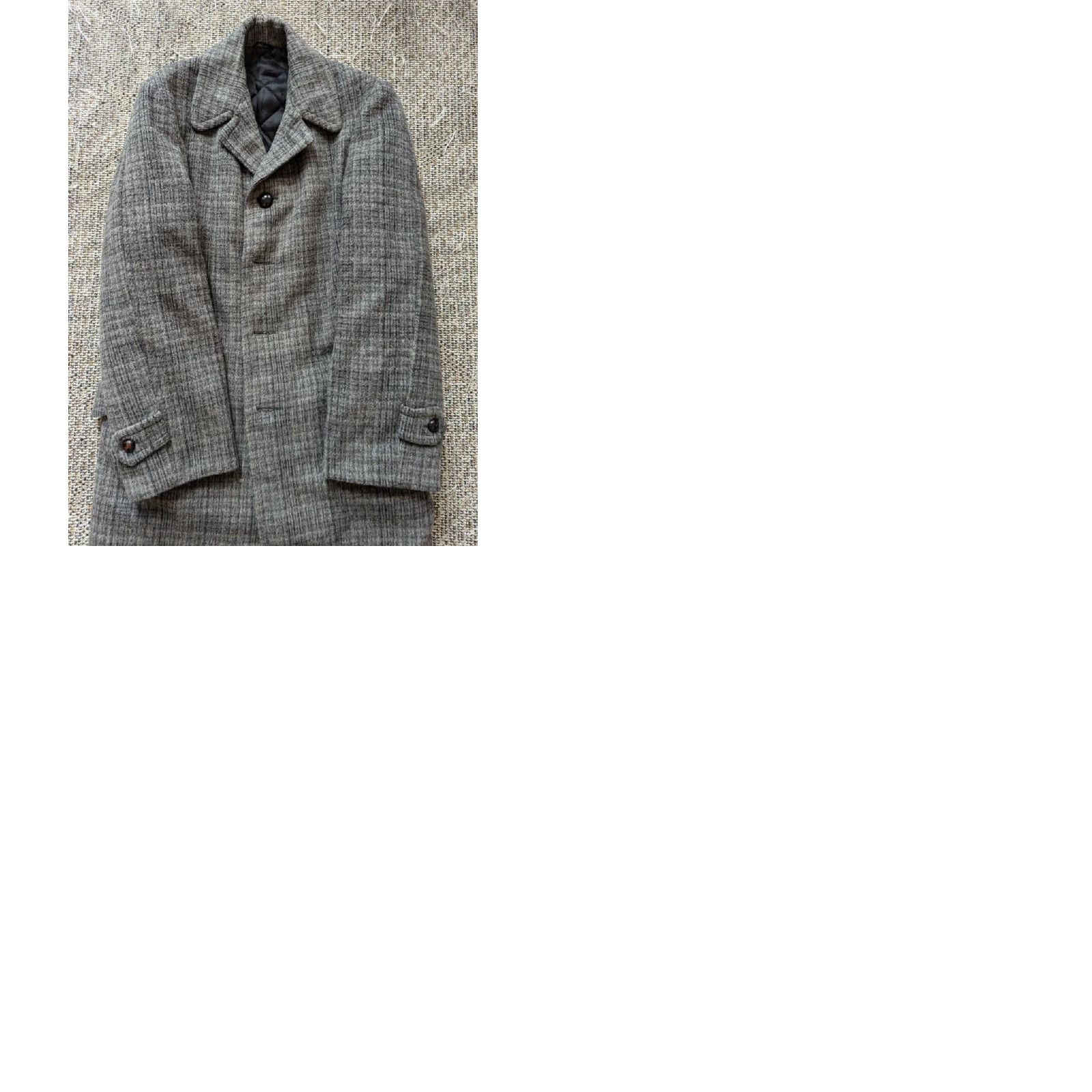 Vintage VINTAGE overcoat jacket Mens 36-38 gray wool mohair blend 1950s Heathered 3/4 length coat Size US S / EU 44-46 / 1 - 9 Thumbnail