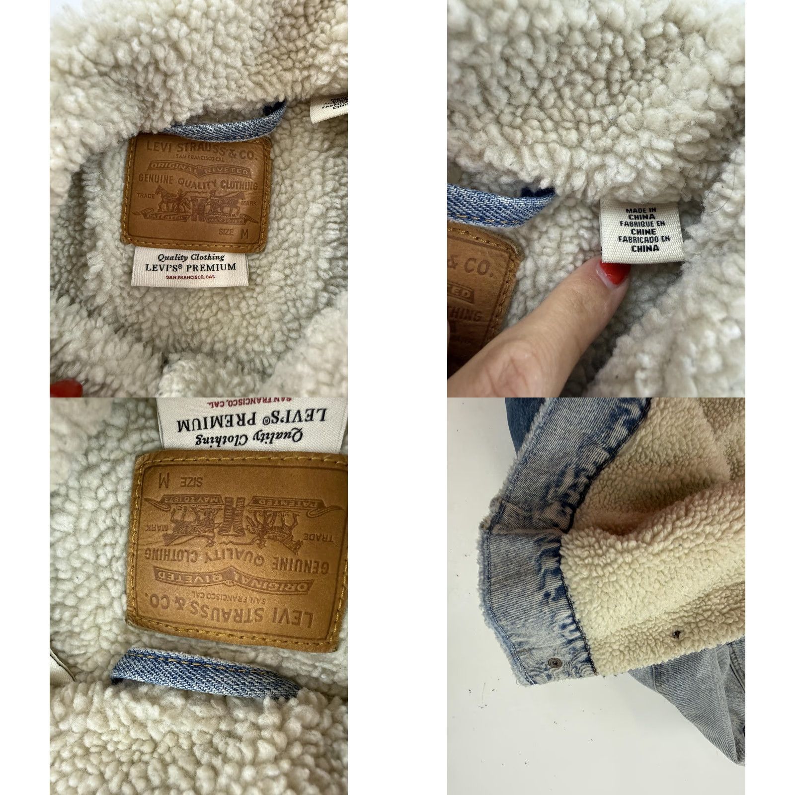 Levi's Levi's Jacket Bomber Denim Trucker Western Womens Medium Blue Sherpa Lined Pockets Collared Insulated Short Winter Size M / US 6-8 / IT 42-44 - 8 Thumbnail