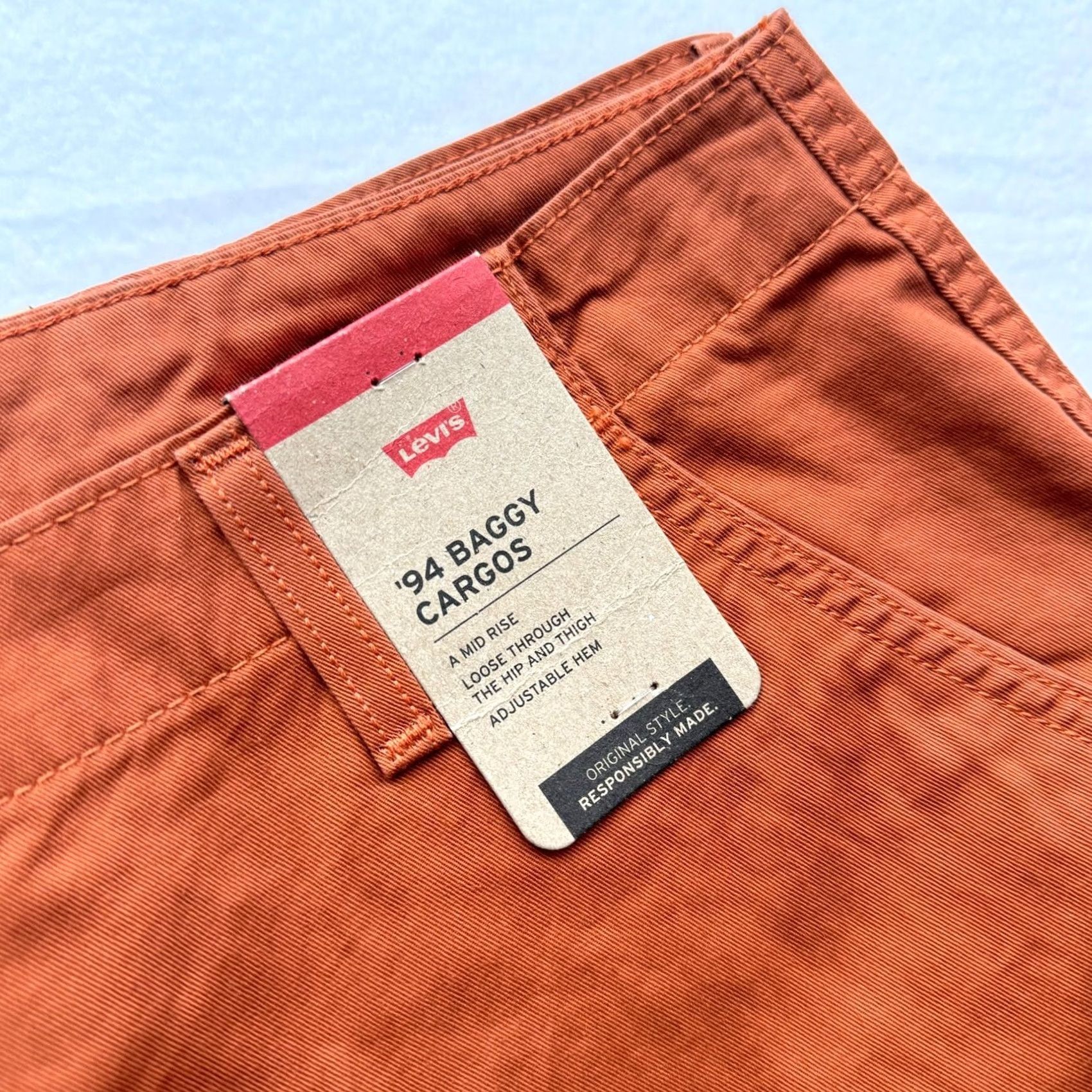 Levi's Levi's Pants Cargo 33 Orange Women 34 (33) Loose Fit Y2K Baggy Straight NWT Skater Size 24" / US 00 / IT 34 - 3 Thumbnail