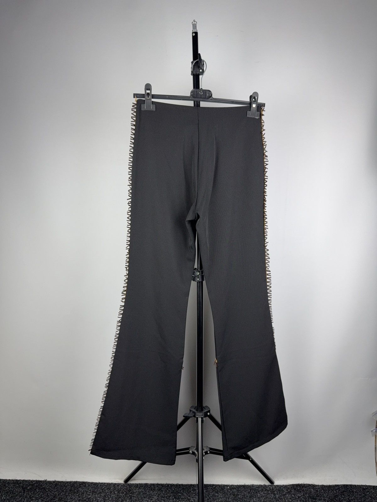 Japanese Brand Retro 00s Avant Garde Western Loana Paris Black Flare Pants Size 27" / US 4 / IT 40 - 6 Thumbnail