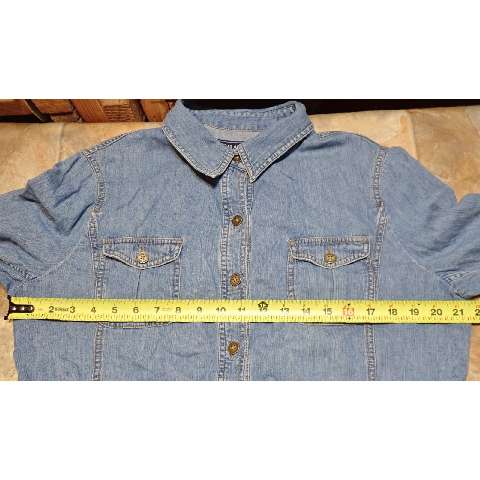 Chaps VINTAGE Chaps Denim Jacket Shacket Women’s L Denim Basic Jacket 4-Pockets Blue Button Logo Buttons 90s Boho Retro Streetwear Size L / US 10 / IT 46 - 7 Thumbnail