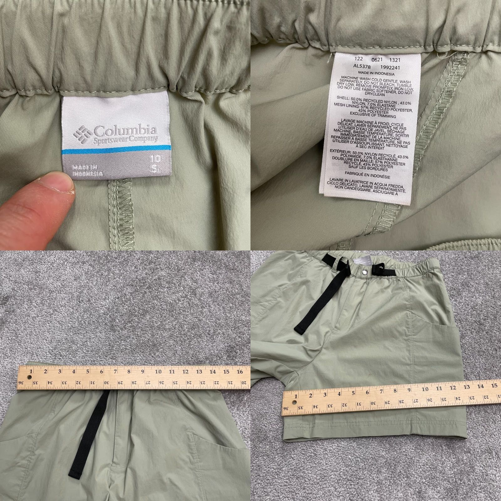 Vintage Columbia Belted Cargo Shorts Womens 10 Beige Elastic Waist Outdoor Hiking 28x4.5 Size 32" / US 10 / IT 46 - 8 Thumbnail