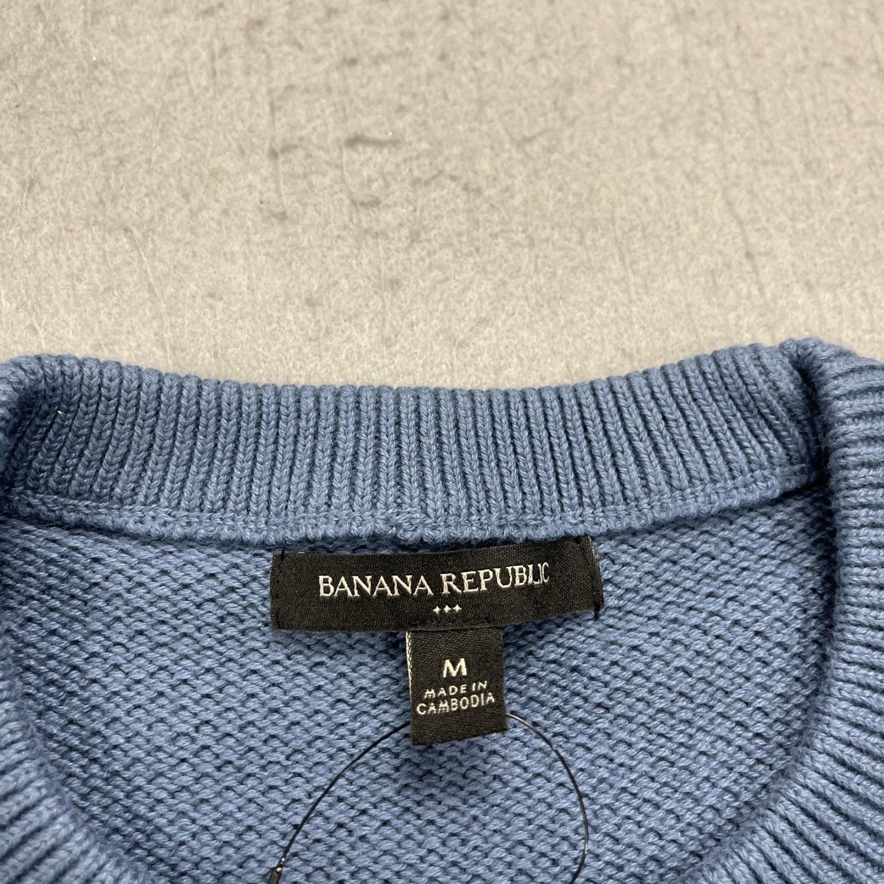 Banana Republic Banana Republic Sweater Mens Medium Blue Waffle-Knit Crewneck Pullover NWT Size US M / EU 48-50 / 2 - 5 Thumbnail