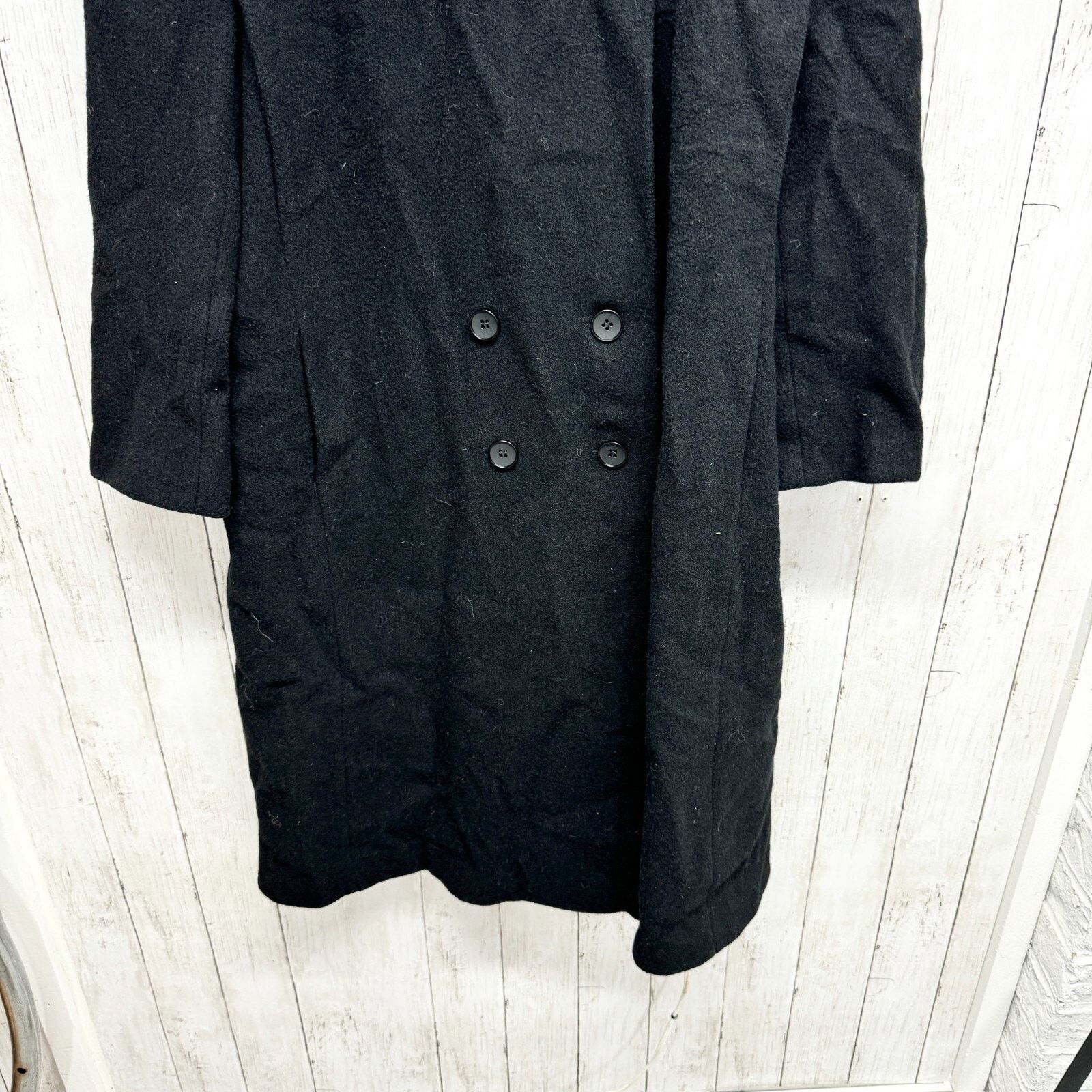 Vintage Vintage Projections Coat Black Peacoat Button Front Outdoor Size L / US 10 / IT 46 - 2 Thumbnail