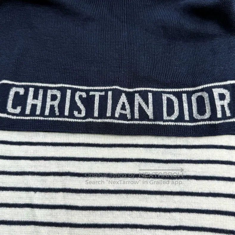 Dior Dior Navy collar striped letter short sleeve Size S / US 4 / IT 40 - 8 Thumbnail