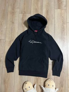 Supreme classic script hooded clearance sweatshirt black