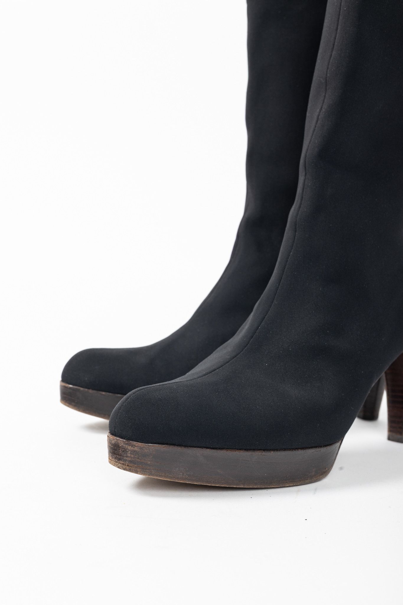 Stuart Weitzman Stuart Weitzman Em Black Sock Platform Boots Size US 9.5 / IT 39.5 - 7 Thumbnail