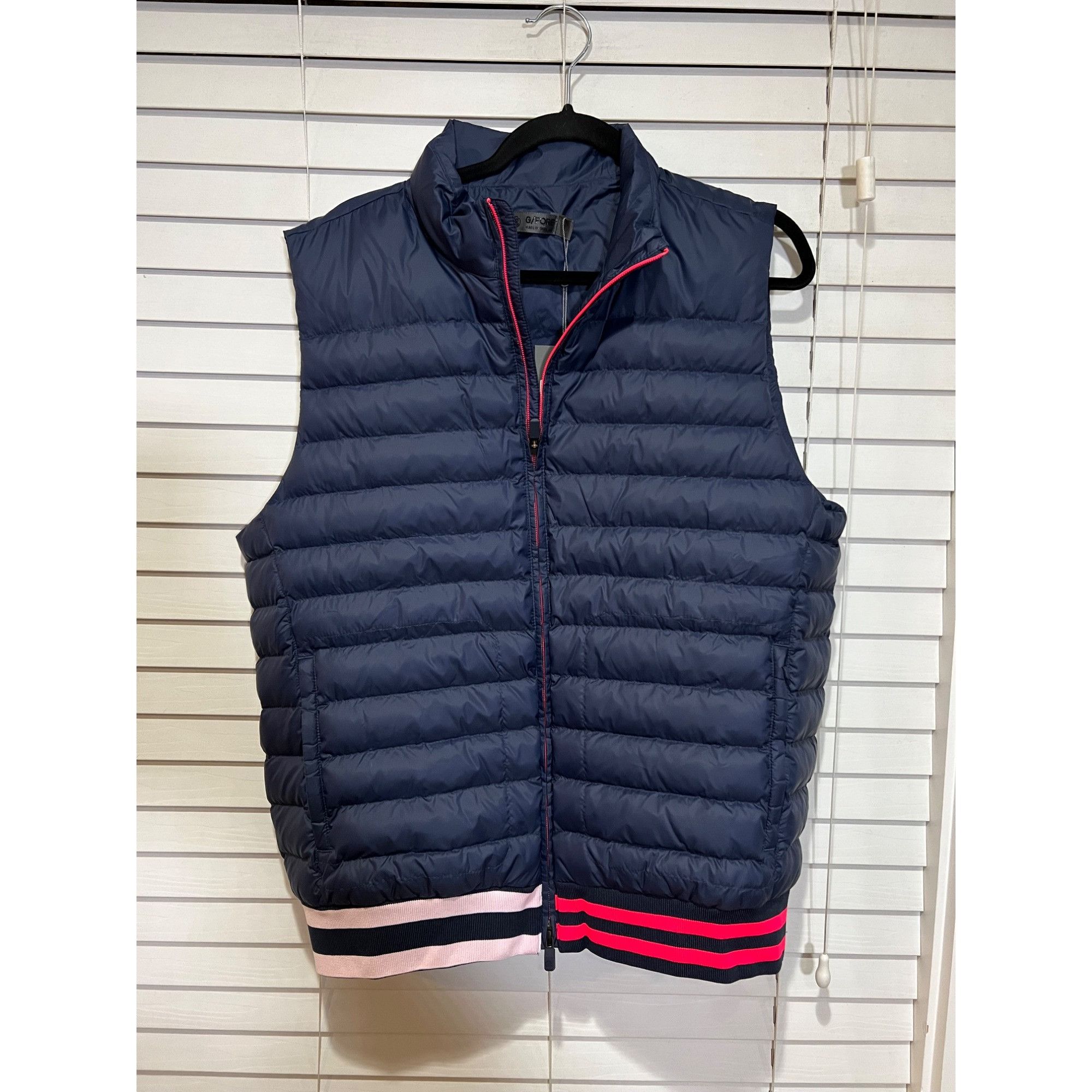 image of Gfore G/fore Men’S Navy Blue Lightweight Full Zip Quilted Puffer V, Men's (Size Large)