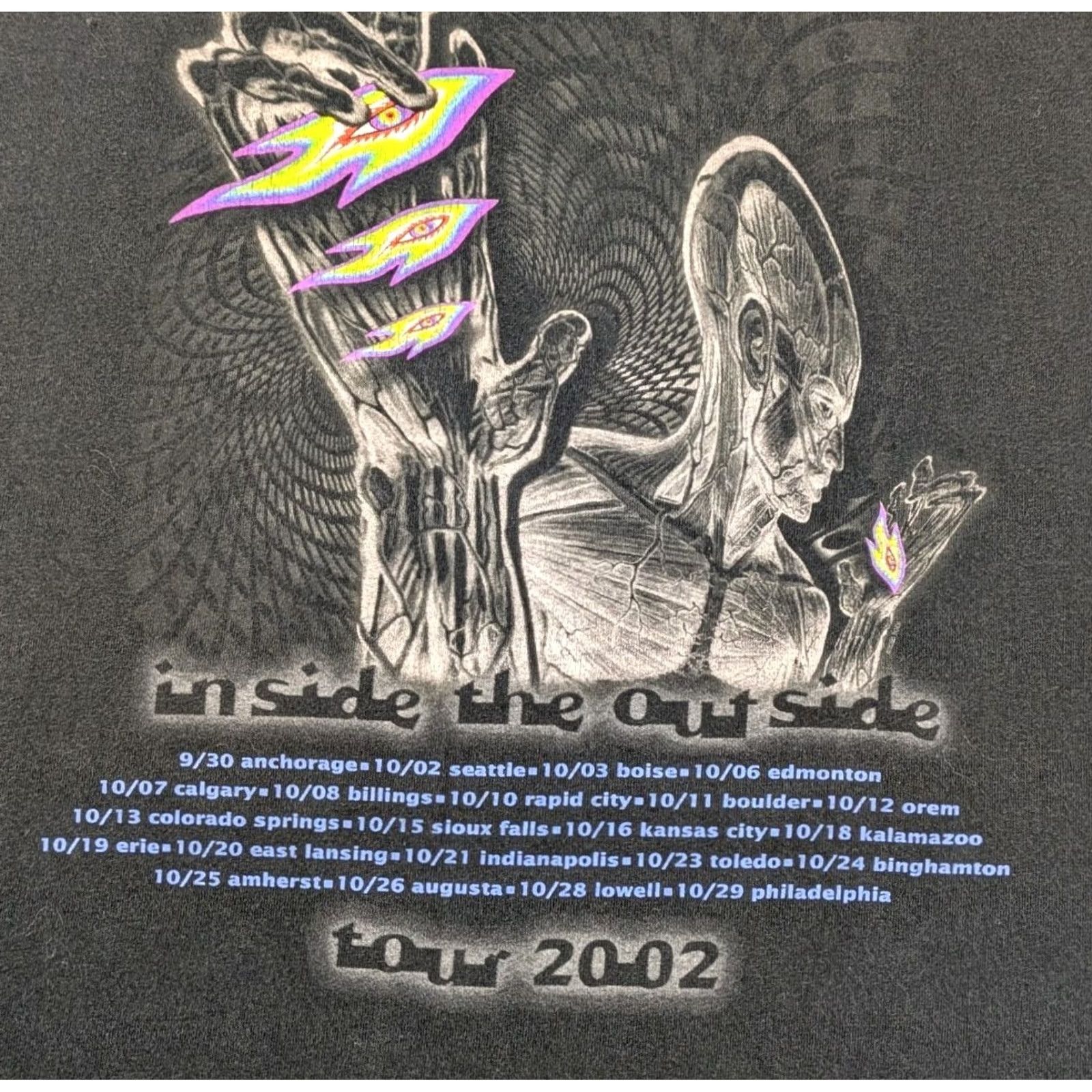 Anvil VINTAGE Tool 2002 Inside The Outside Tour Shirt Band Double Sided Black XL Men Size US XL / EU 56 / 4 - 5 Thumbnail